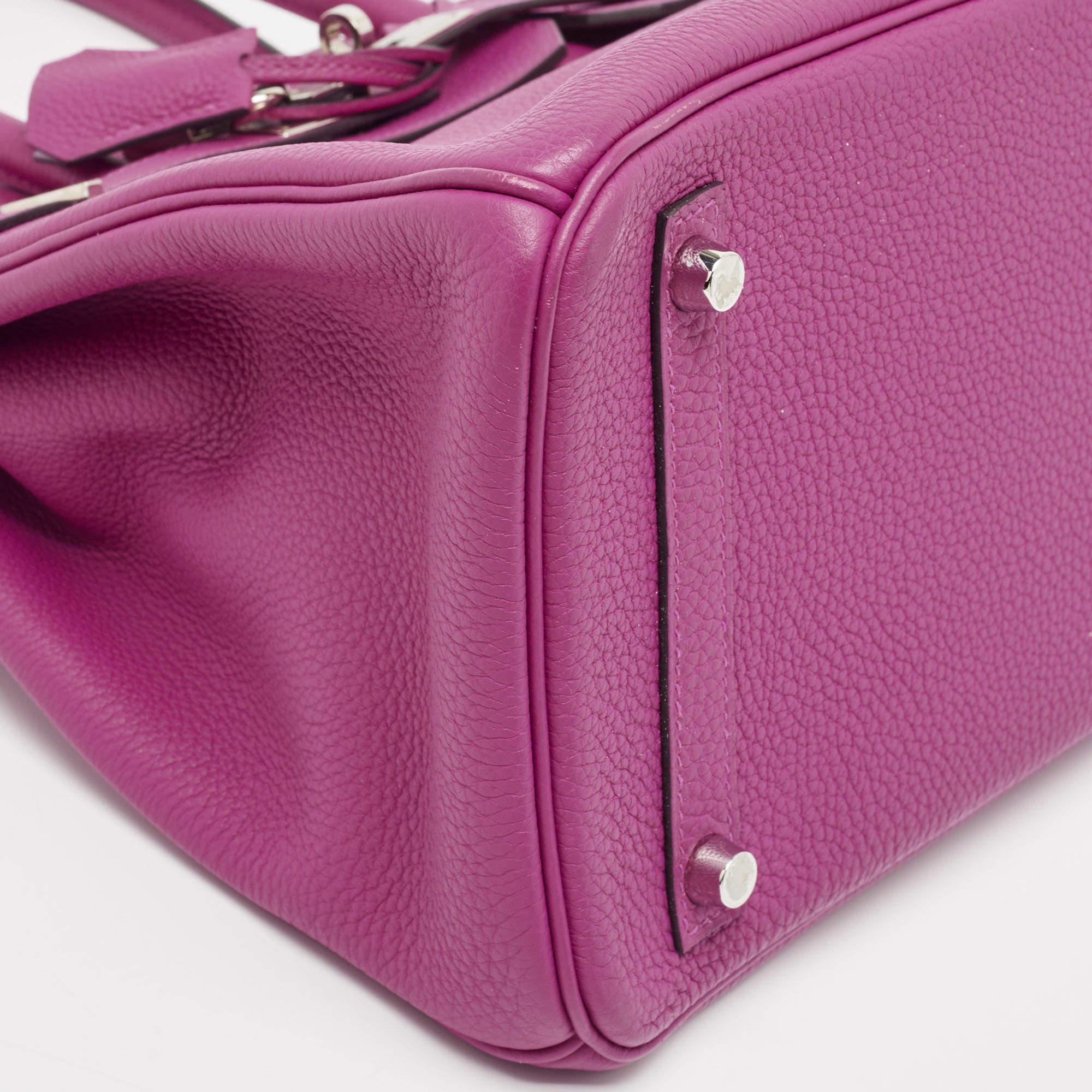 Hermès Rose Pourpre Togo Leather Palladium Finish Birkin 30 Bag 3