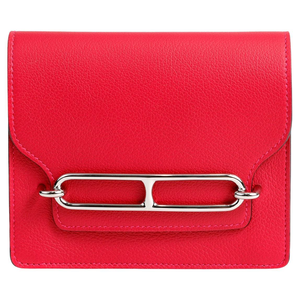 Hermès Rose Red Evercolor  Roulis Belt Bag