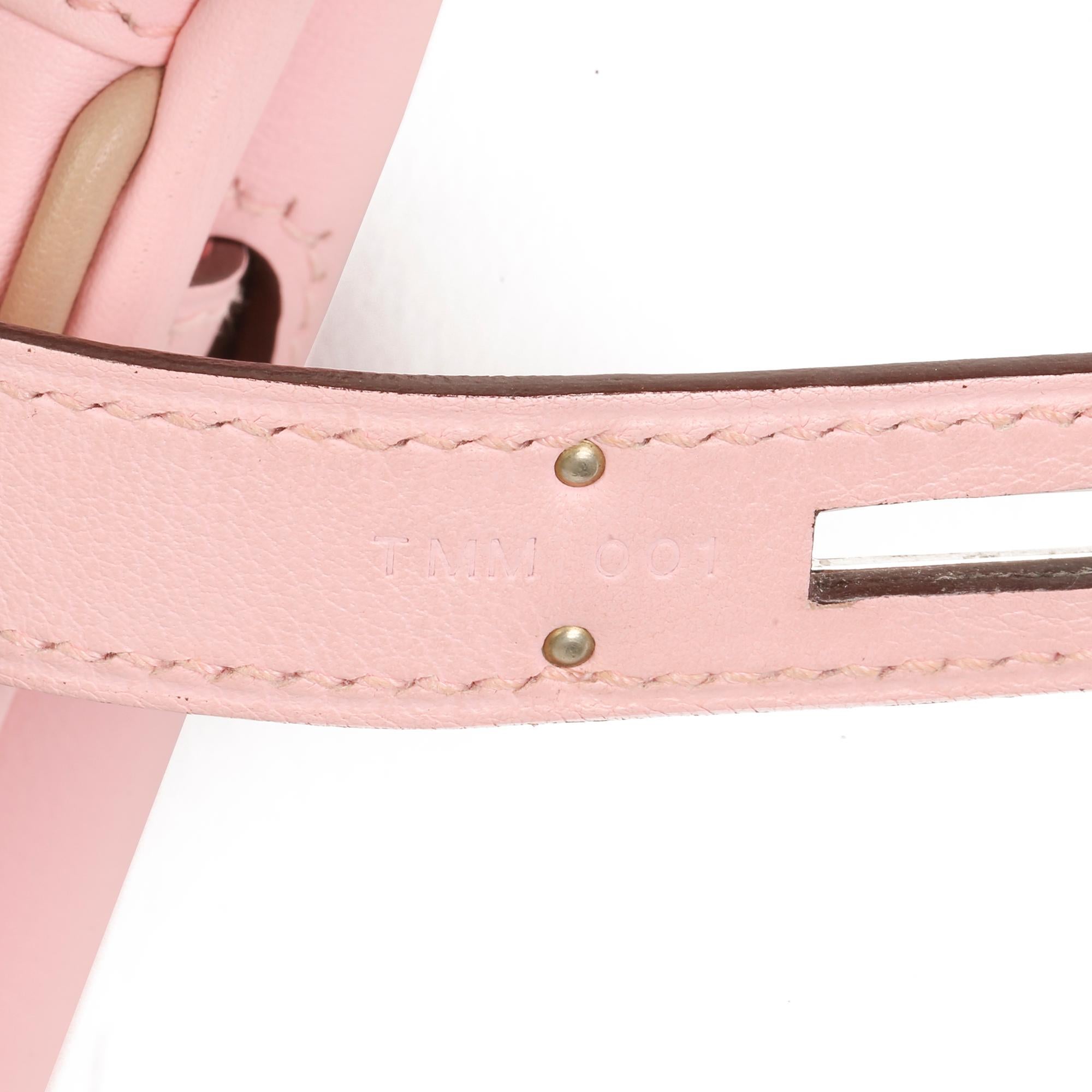 Hermès Rose Sakura & Argile Perforated Swift Leather Berline 21cm  5