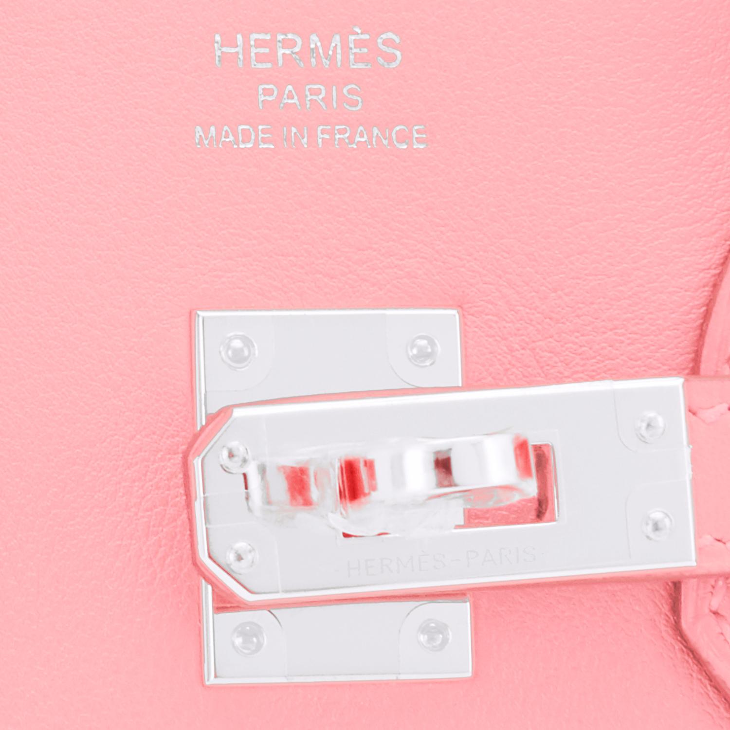 Hermes Rose Sakura Birkin 25 Pink Jewel Bag Grail Z Stamp, 2021 5