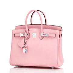 Hermes Rose Sakura Birkin 25 Pink Jewel Bag Grail Z Stamp, 2021