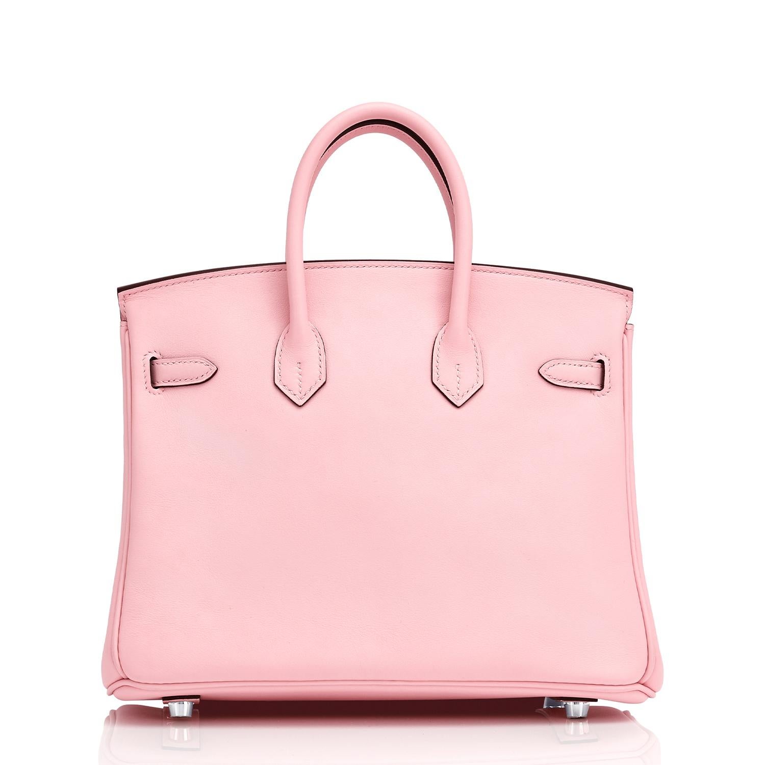 Hermes Rose Sakura Birkin 25 Pink Jewel Bag Grail Z Stamp, 2021 In New Condition In New York, NY