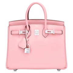 Hermes Rose Sakura Birkin 25 Pink Jewel Bag Grail Z Stamp, 2021