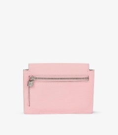 Hermès Rose Sakura Chèvre Mysore Kelly Pocket Compact Wallet