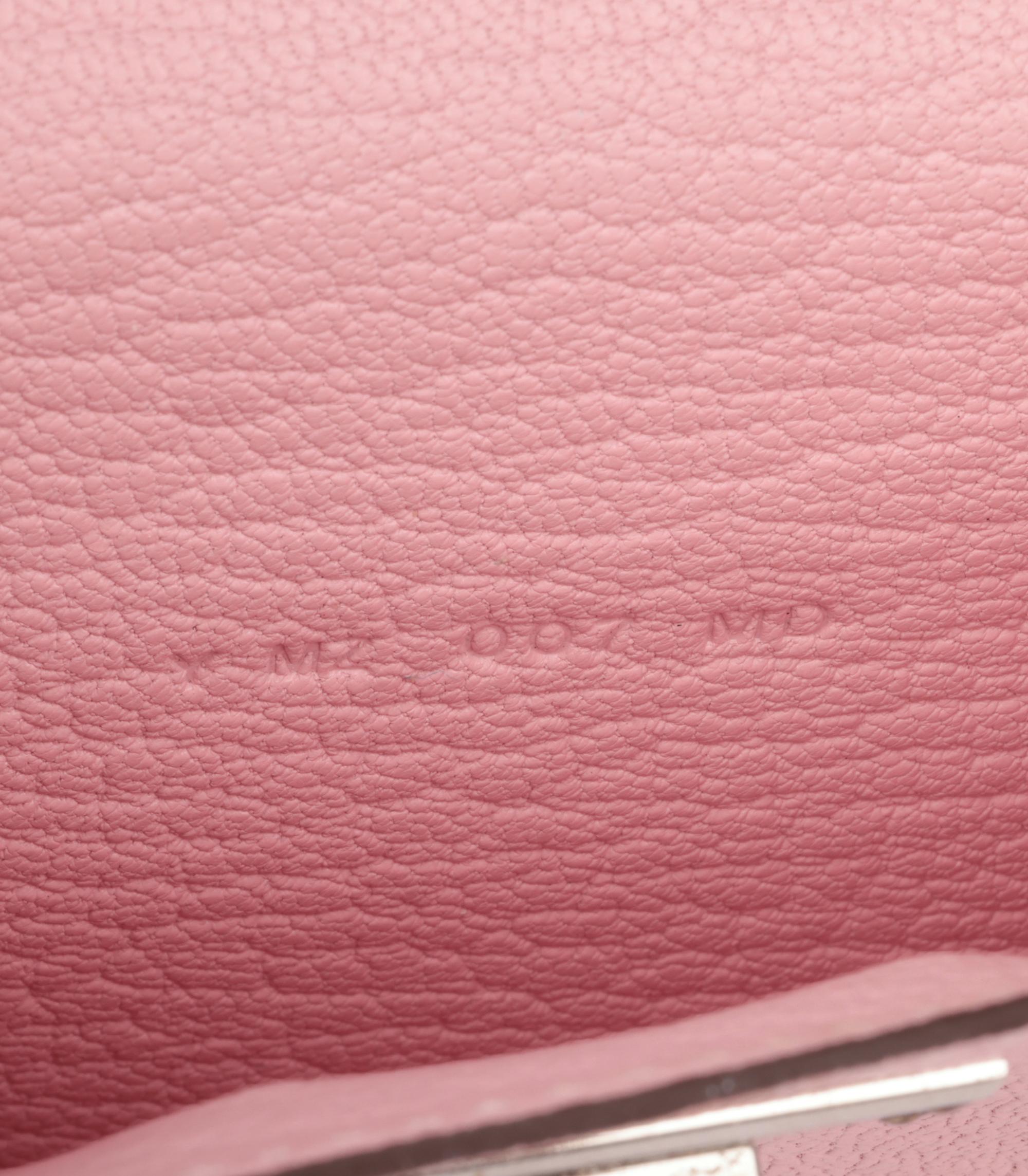 Hermès Rose Sakura Chèvre Mysore Kelly Pocket Compact Wallet In Excellent Condition In Bishop's Stortford, Hertfordshire