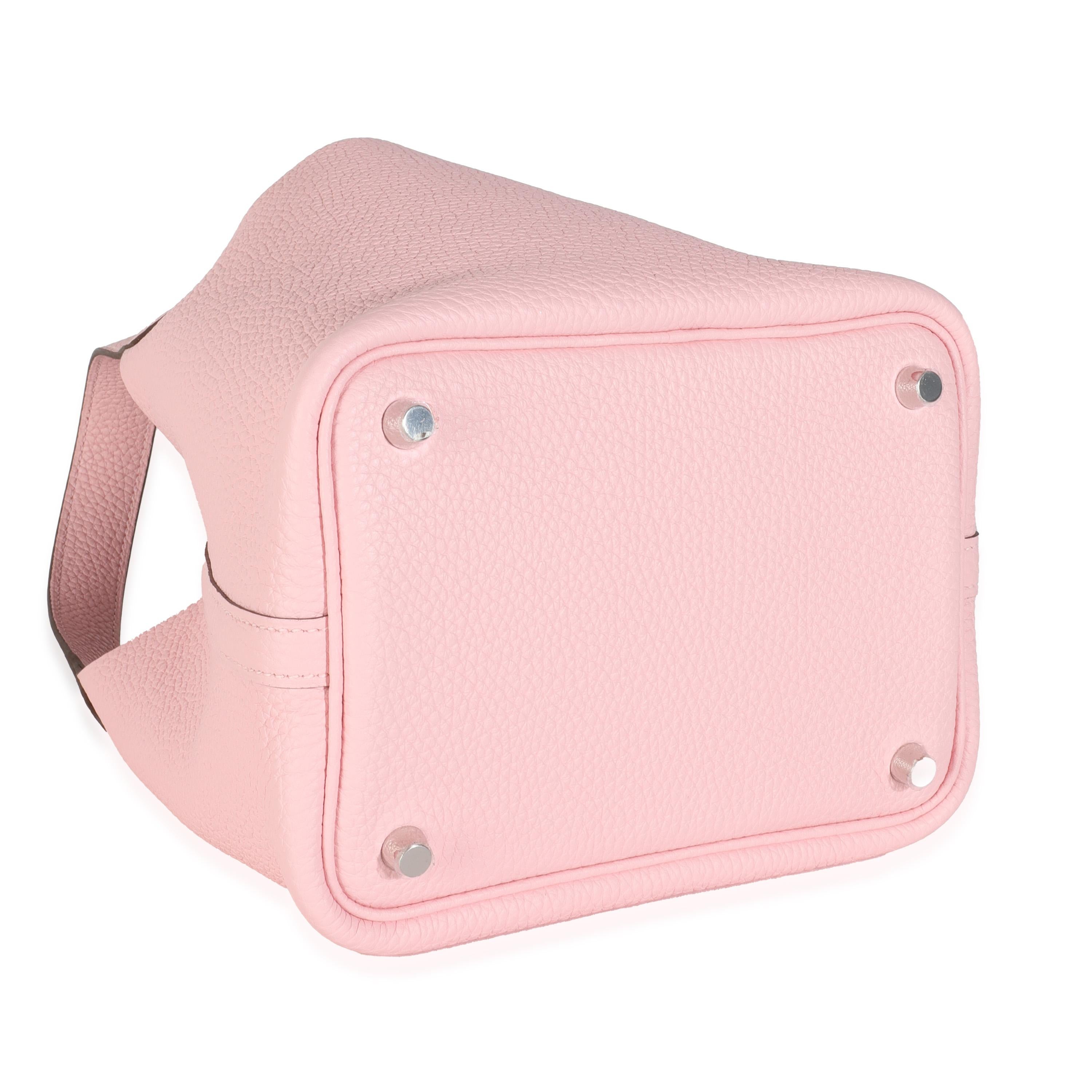 Hermès Rose Sakura Clemence Picotin Lock 18 PHW 1