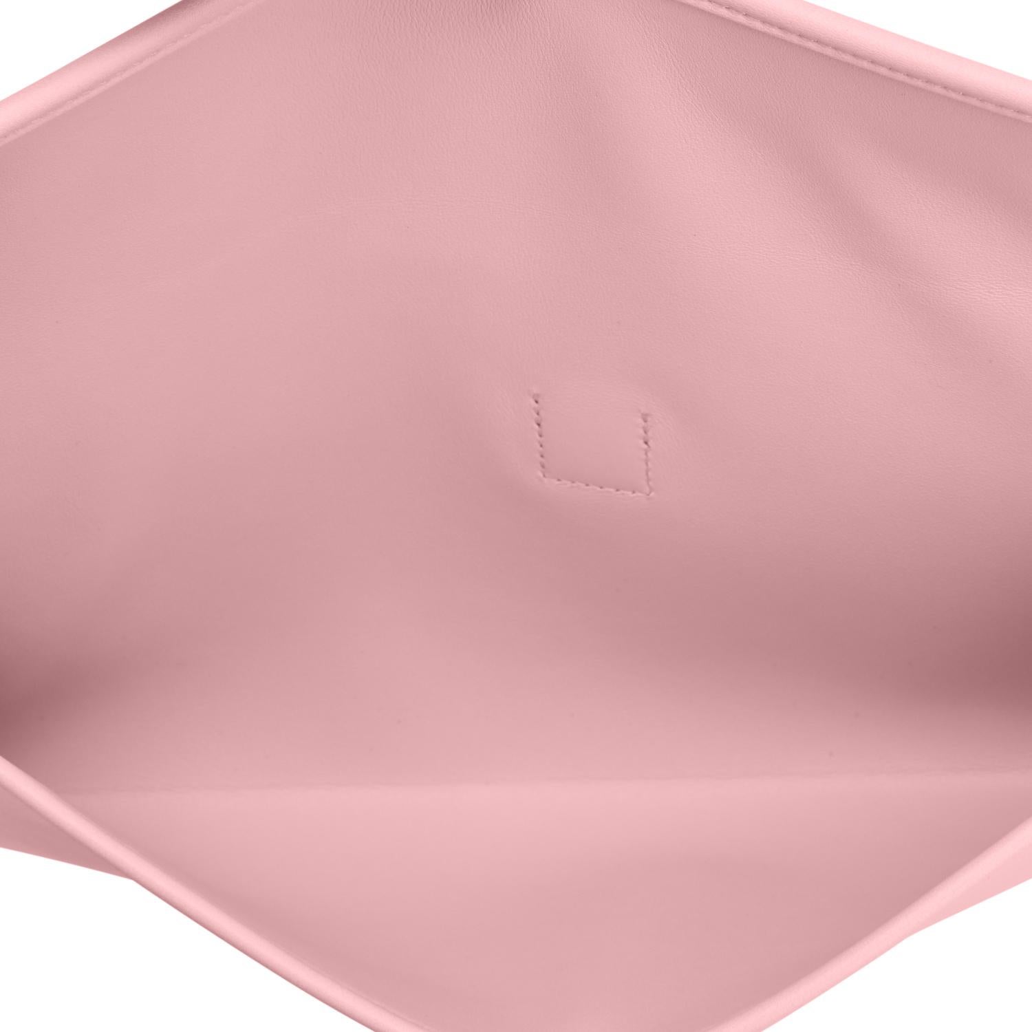 Hermes Rose Sakura Jige Elan Clutch Bag Pochette Pink 29cm NEW  2