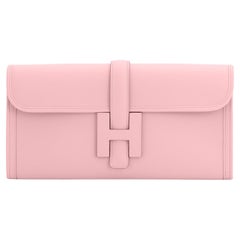 Hermes Rose Sakura Jige Elan Pochette Rosa 29cm NUOVO