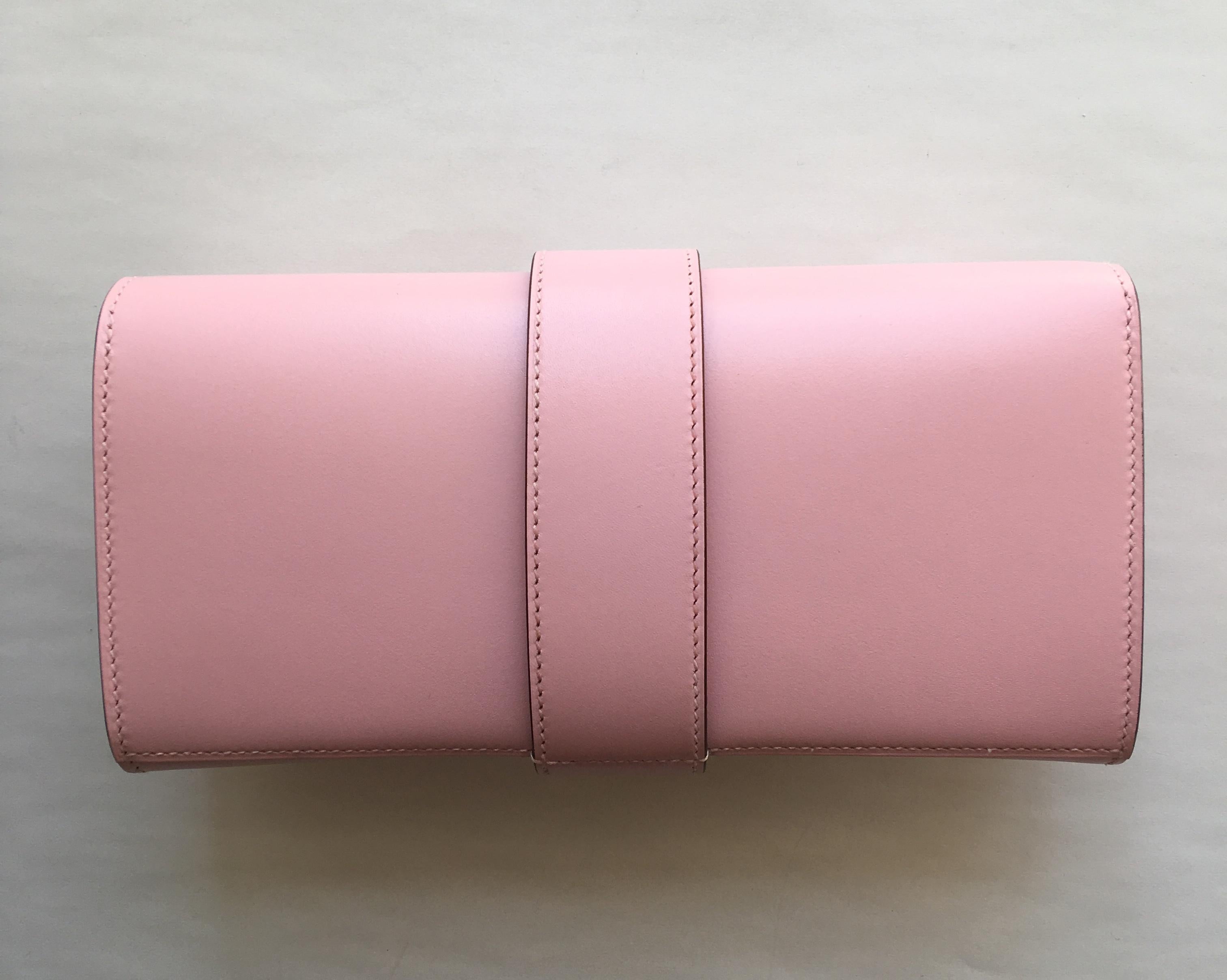Featuring the distinctive Collier de Chien hardware which allows the bag to be made smaller or wider as necessary, the Medor Clutch is a simple design made special by its distinctive, eye-catching and bold hardware. It is a compact clutch that fits