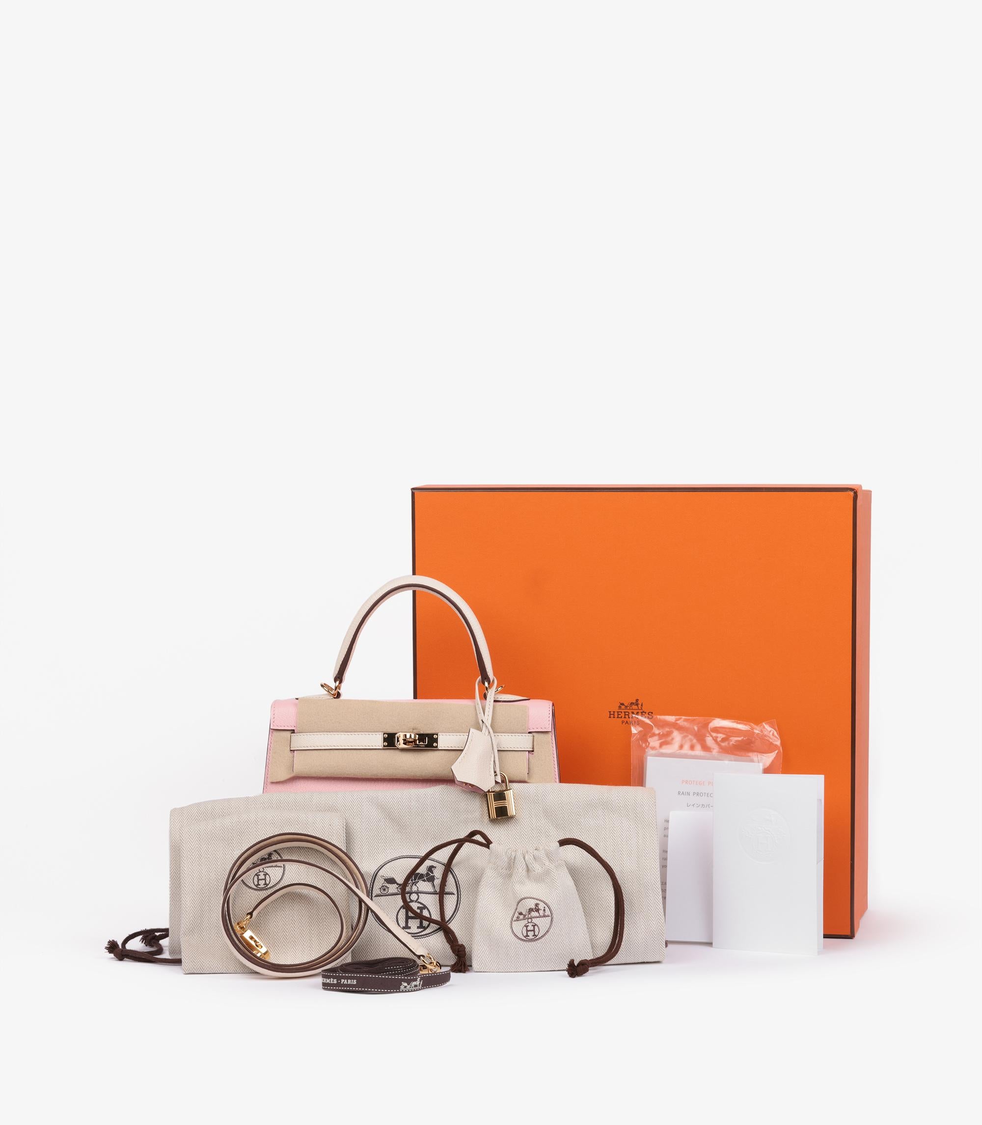 Hermès Rose Sakura & Nata Chevre Mysore Leather HSS Special Order Kelly 25cm Sel en vente 5