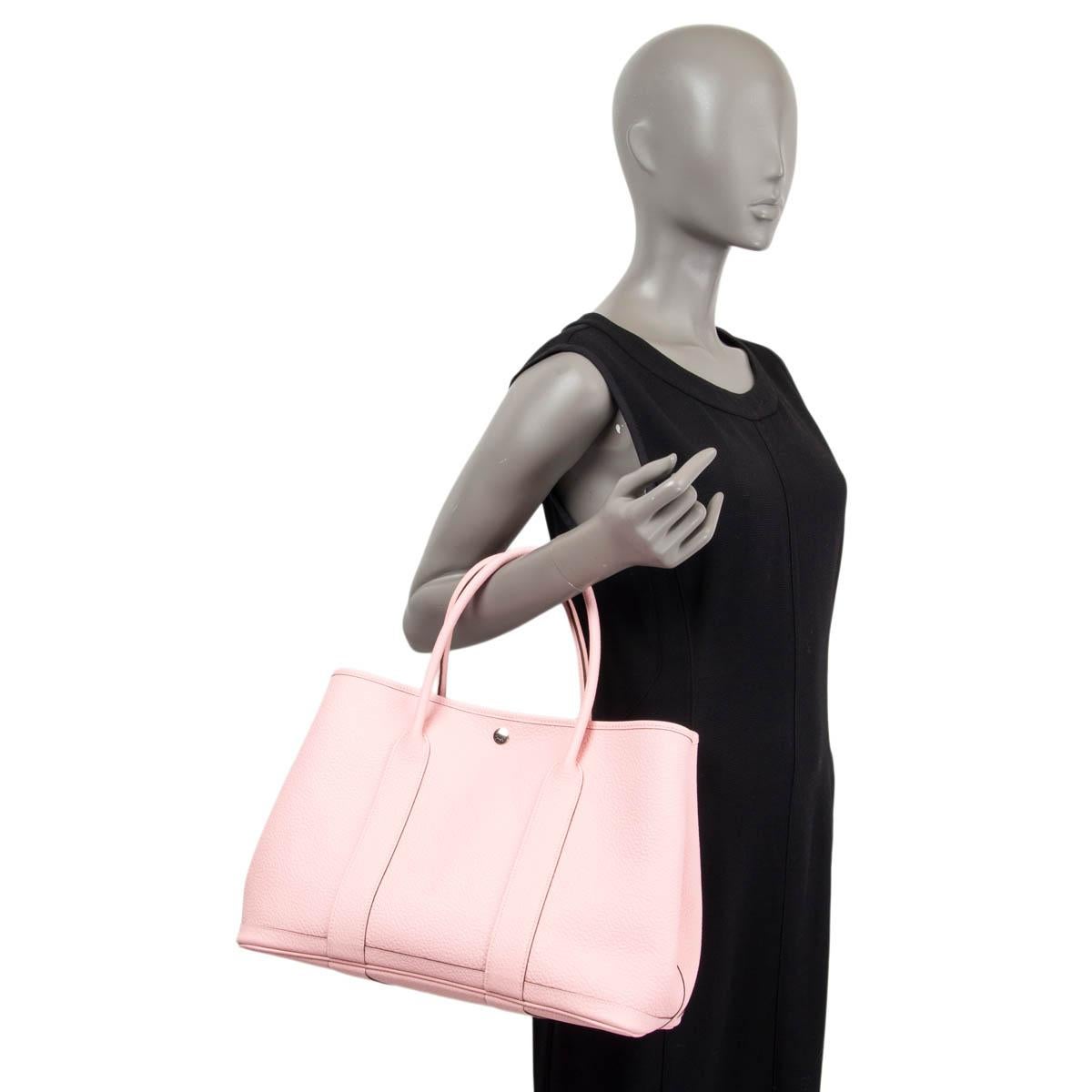 Women's HERMES Rose Sakura pink Country leather GARDEN PARTY 36 Bag