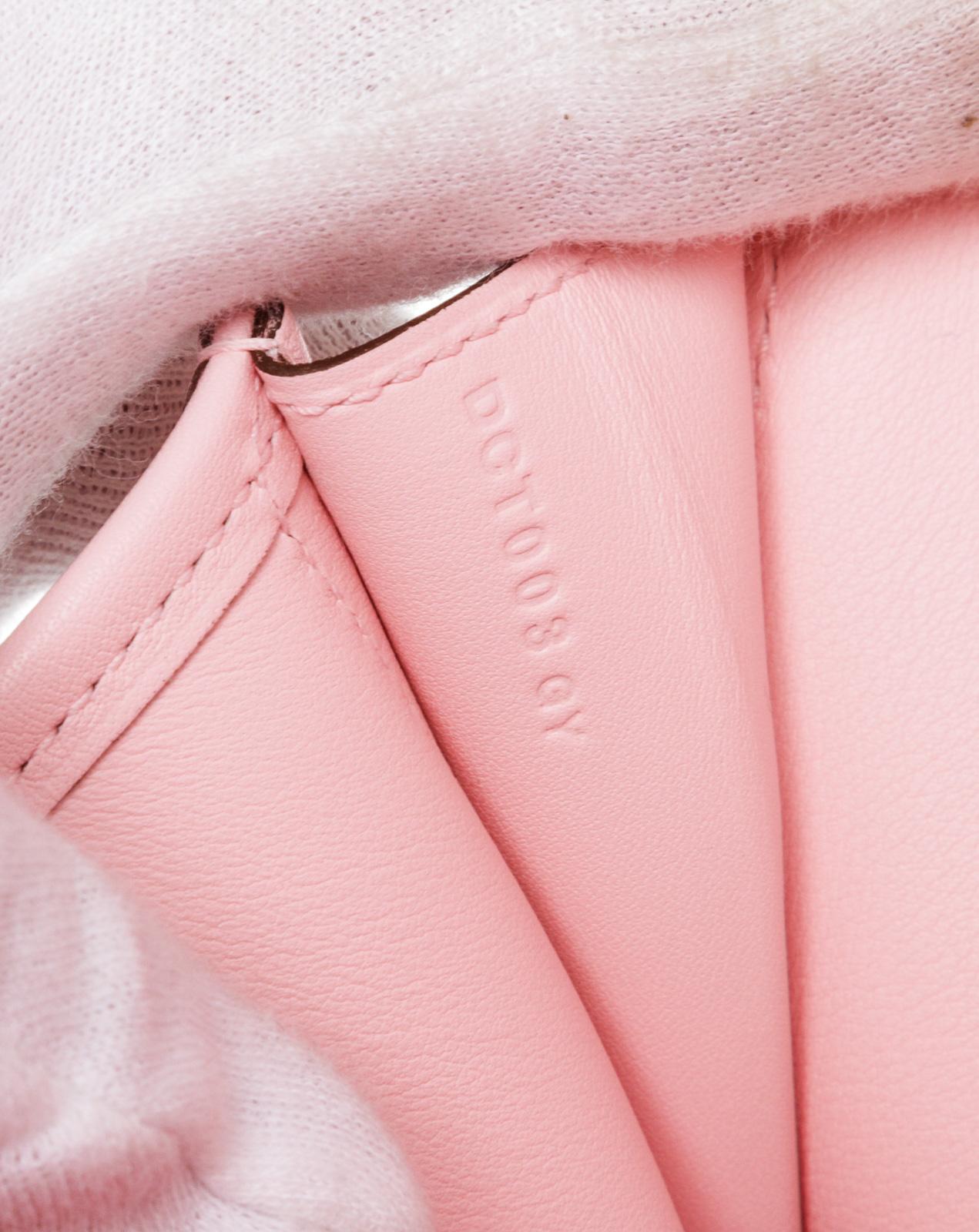 Hermes Rose Sakura Pink Swift Leather Jige 29cm Clutch In Excellent Condition In Corona Del Mar, CA