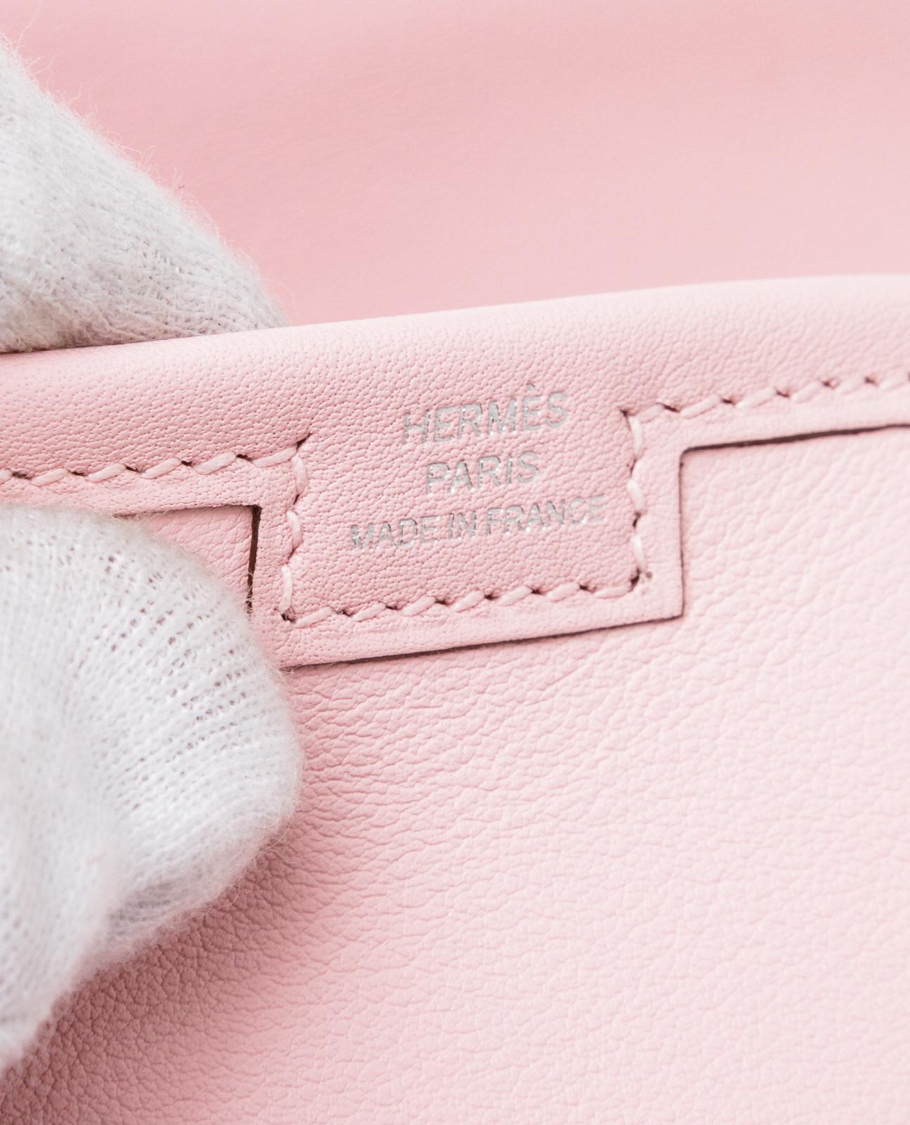 Hermes Rose Sakura Pink Swift Leather Jige 29cm Clutch 1