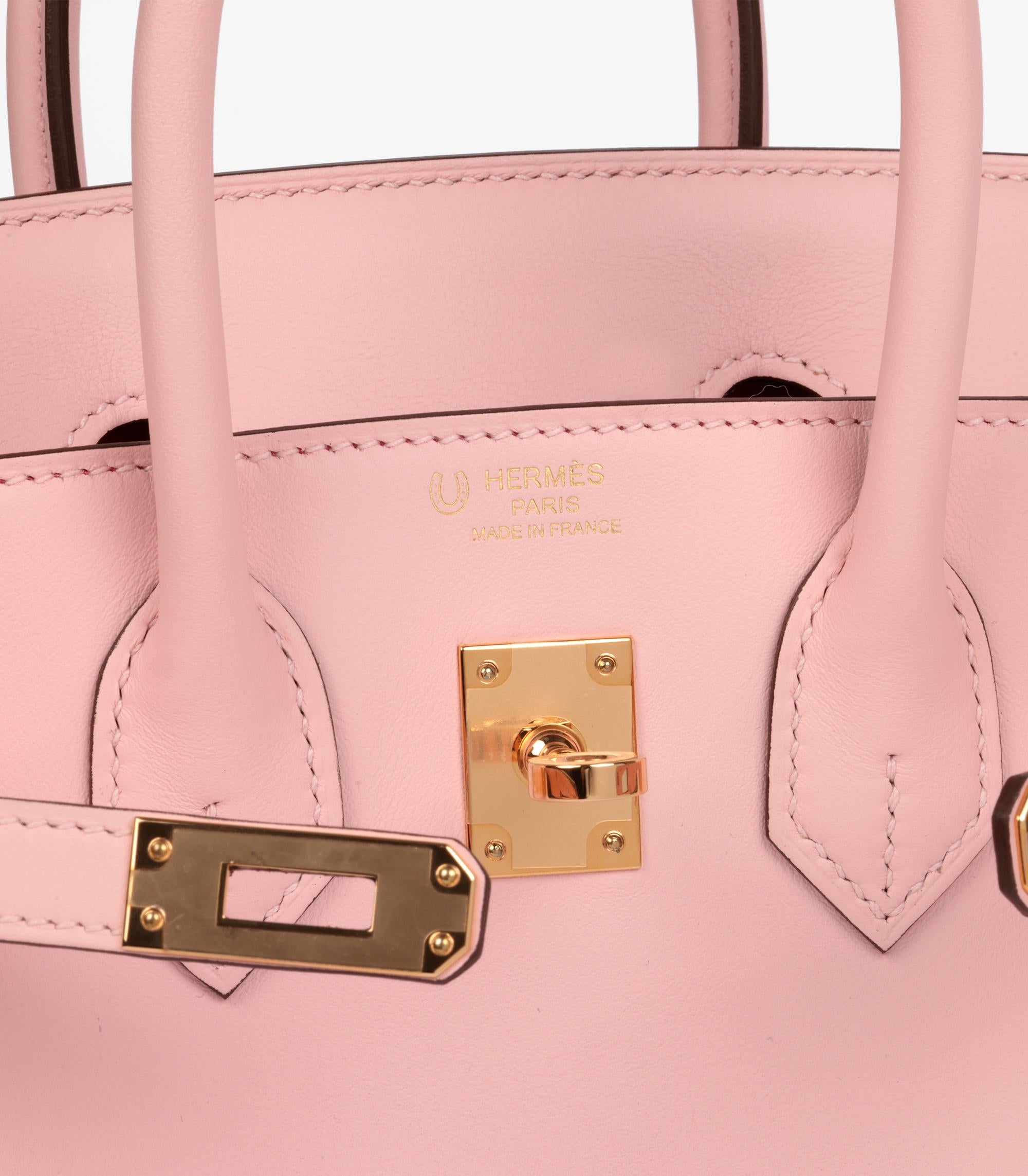Hermès Rose Sakura & Rose Shocking Swift Leather HSS Special Order Birkin 25cm For Sale 2