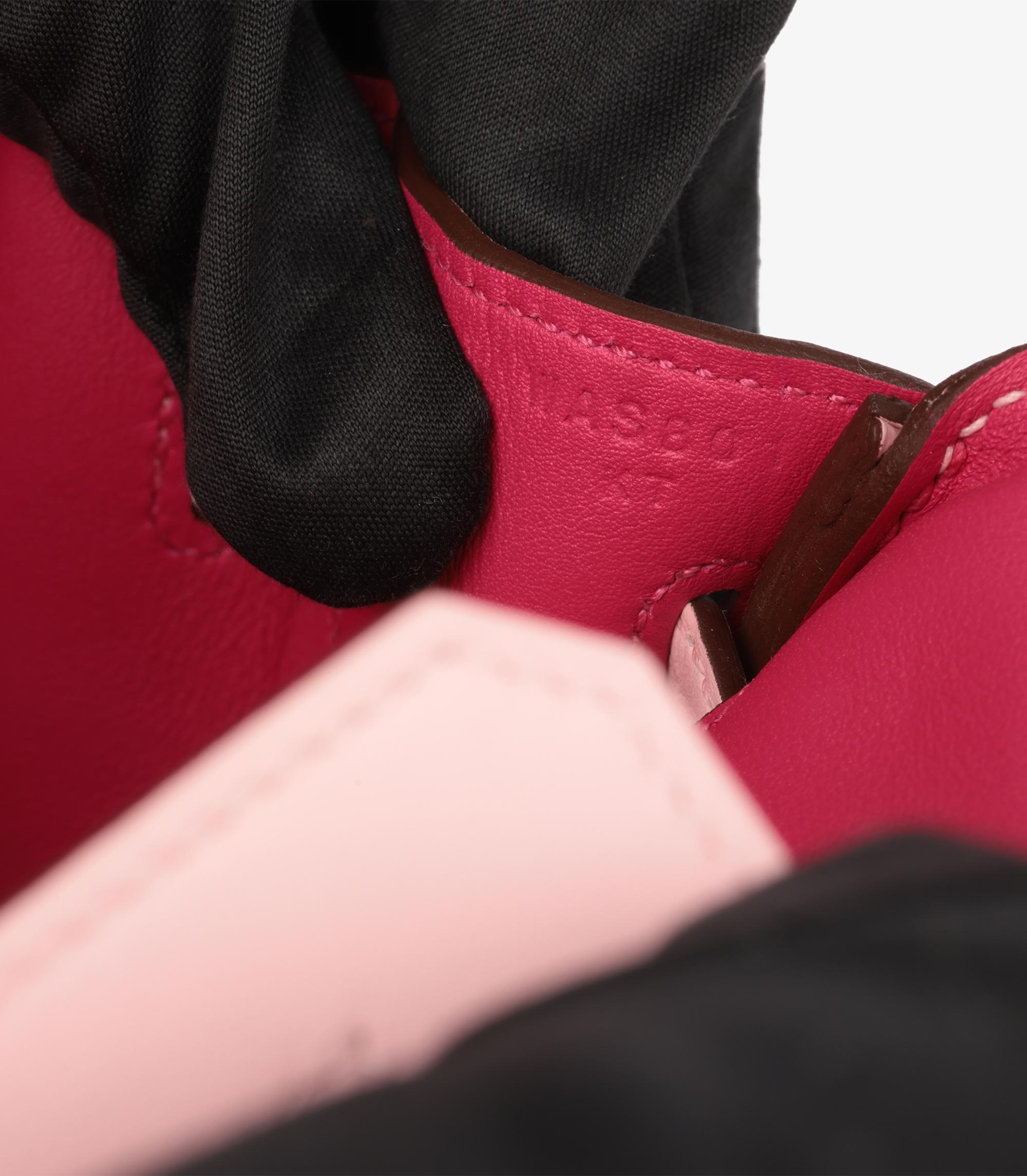 Hermès Rose Sakura & Rose Shocking Swift Leather HSS Special Order Birkin 25cm For Sale 4