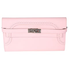 Hermès Rose Sakura Swift Ghillies Kelly Portefeuille PHW