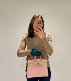 Hermès Rose Sakura Swift Leather Birkin 25cm Retourne