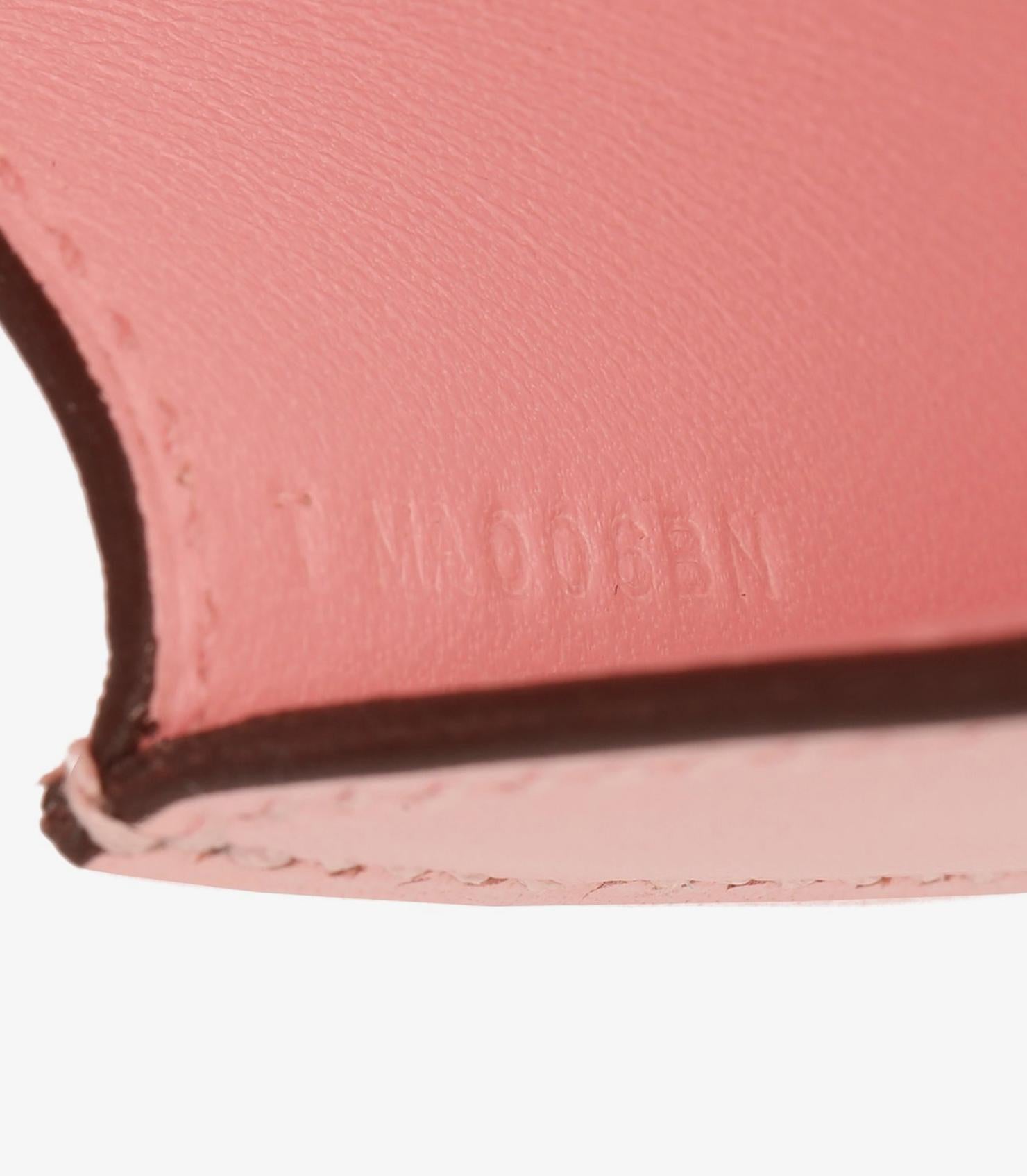 Hermès Rose Sakura Tadelakt Leather Egee For Sale 5