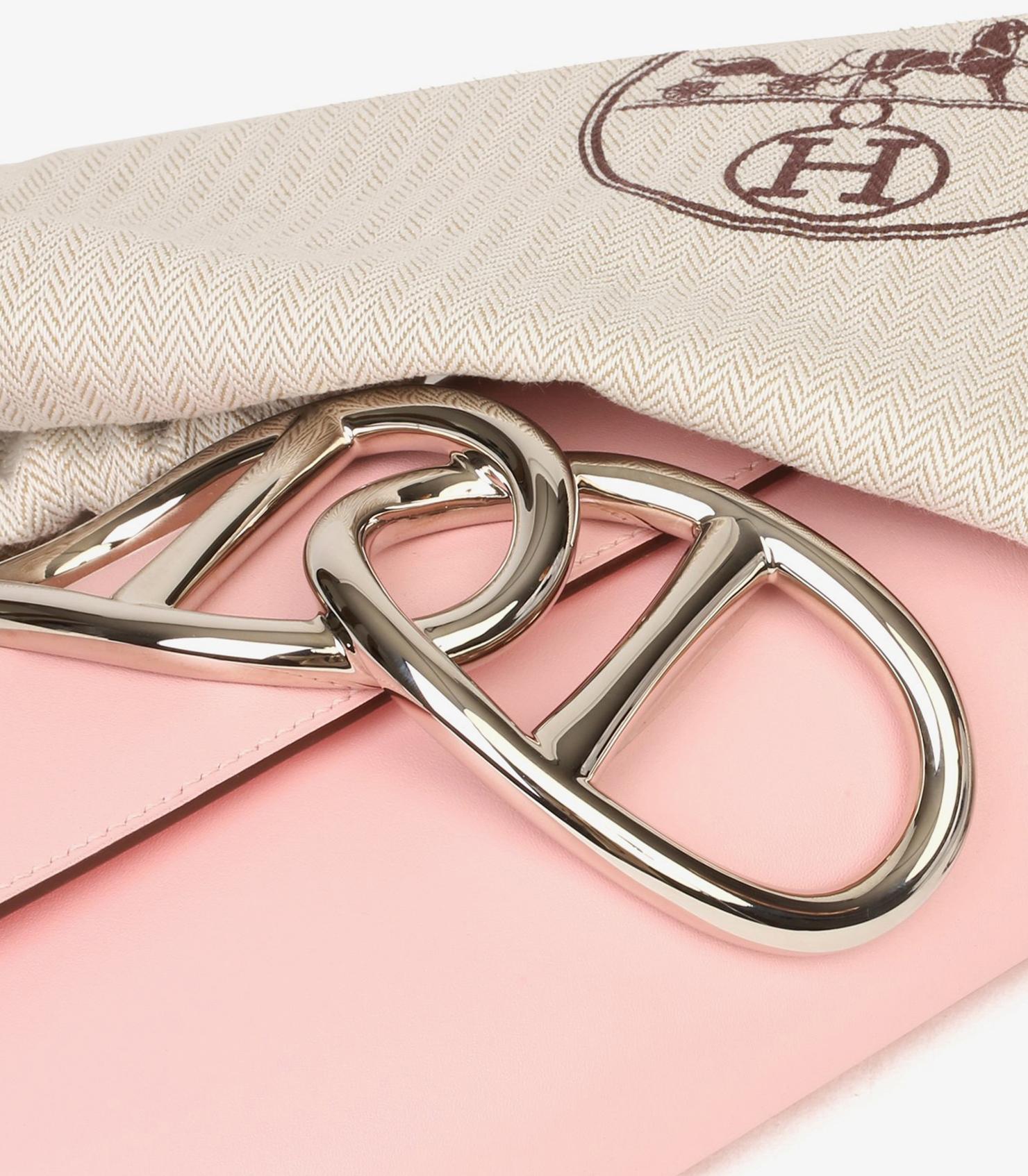 Hermès Rose Sakura Tadelakt Leather Egee For Sale 7