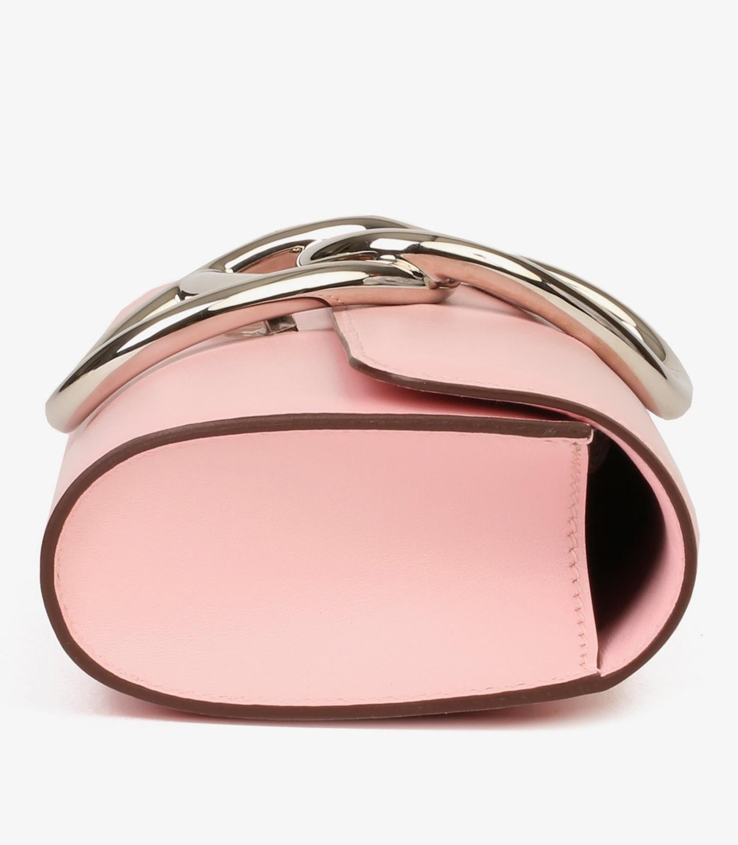 Hermès Rose Sakura Tadelakt Leather Egee In Excellent Condition For Sale In Bishop's Stortford, Hertfordshire