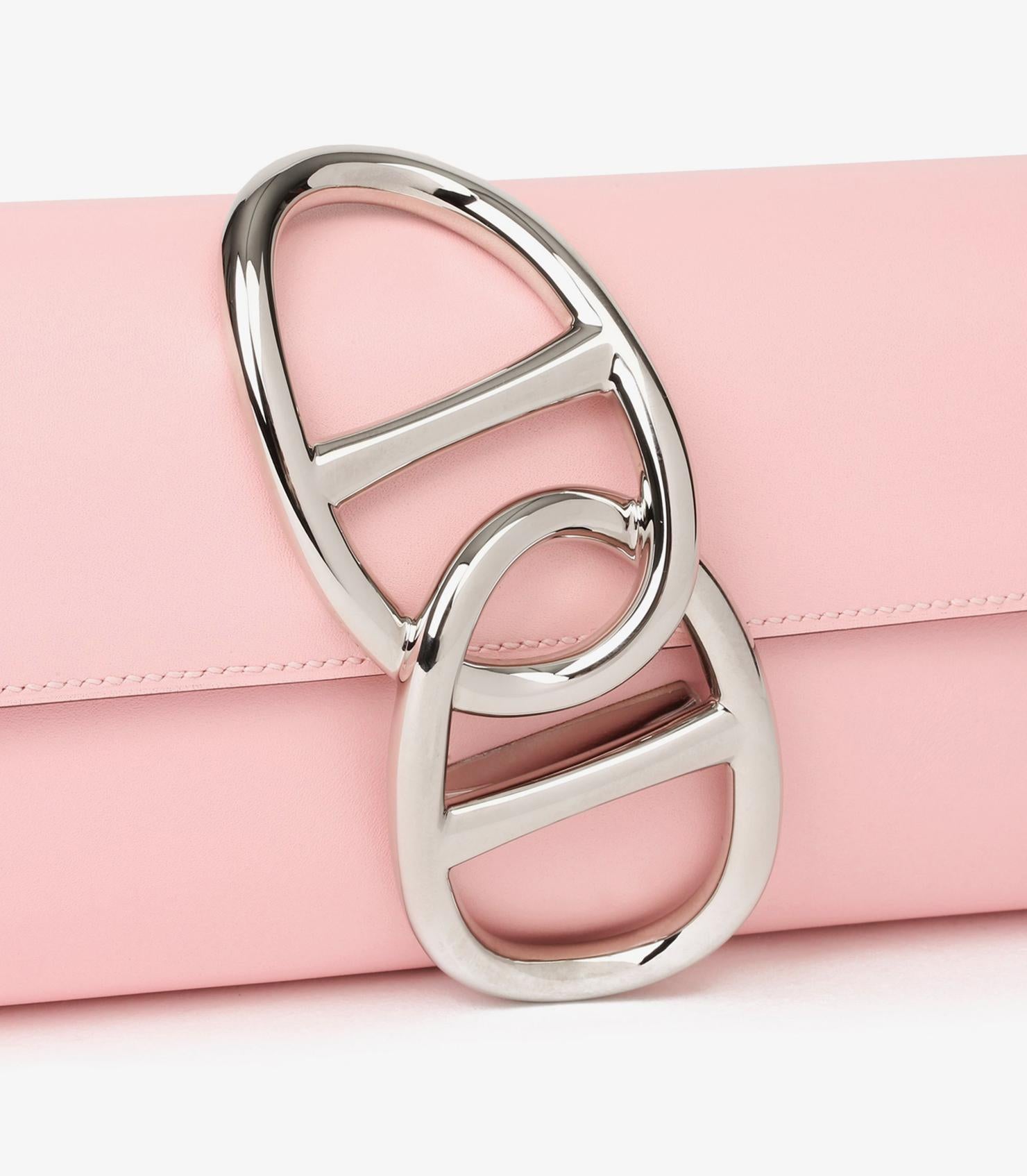 Hermès Rose Sakura Tadelakt Leather Egee For Sale 2