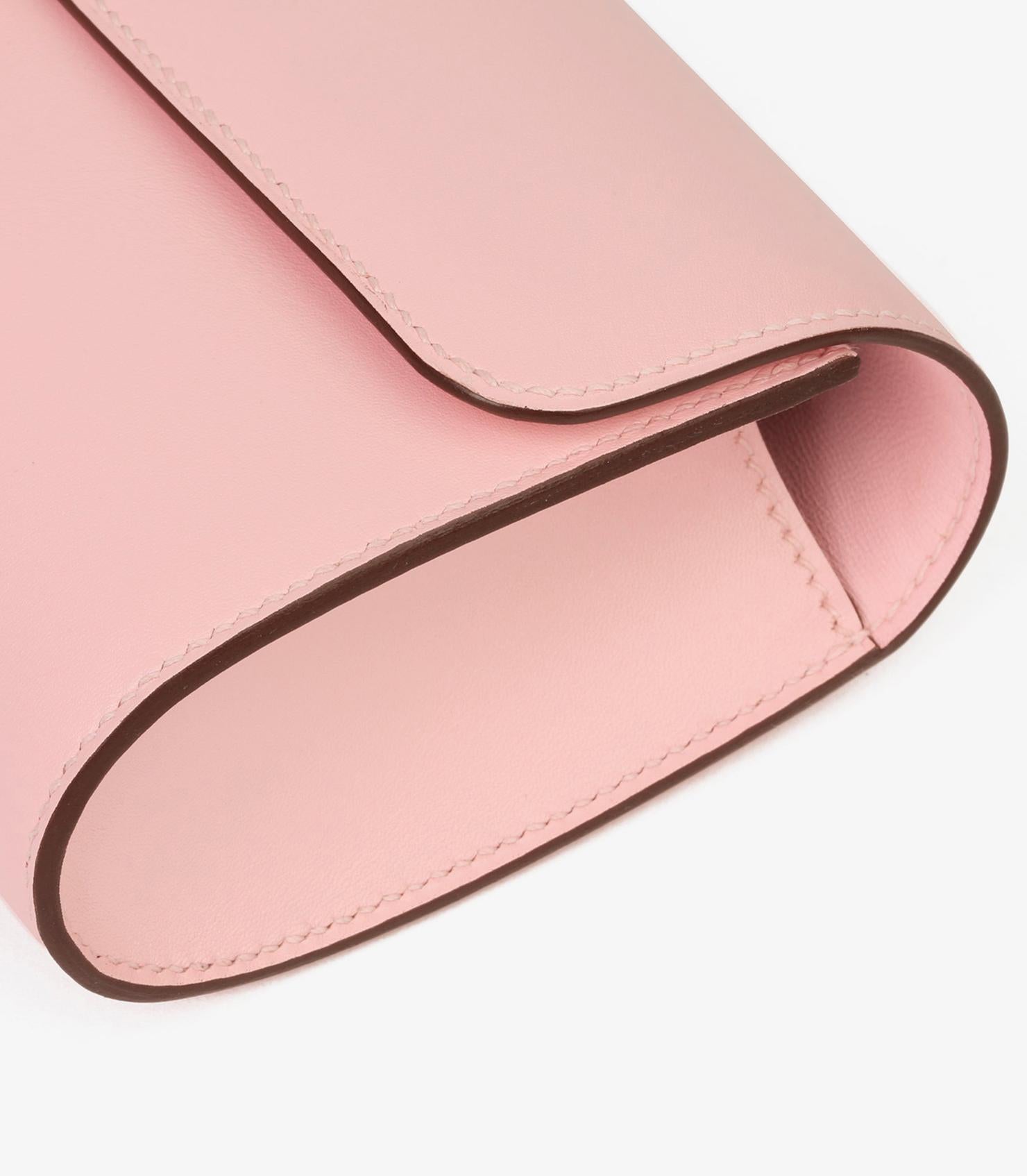Hermès Rose Sakura Tadelakt Leather Egee For Sale 3