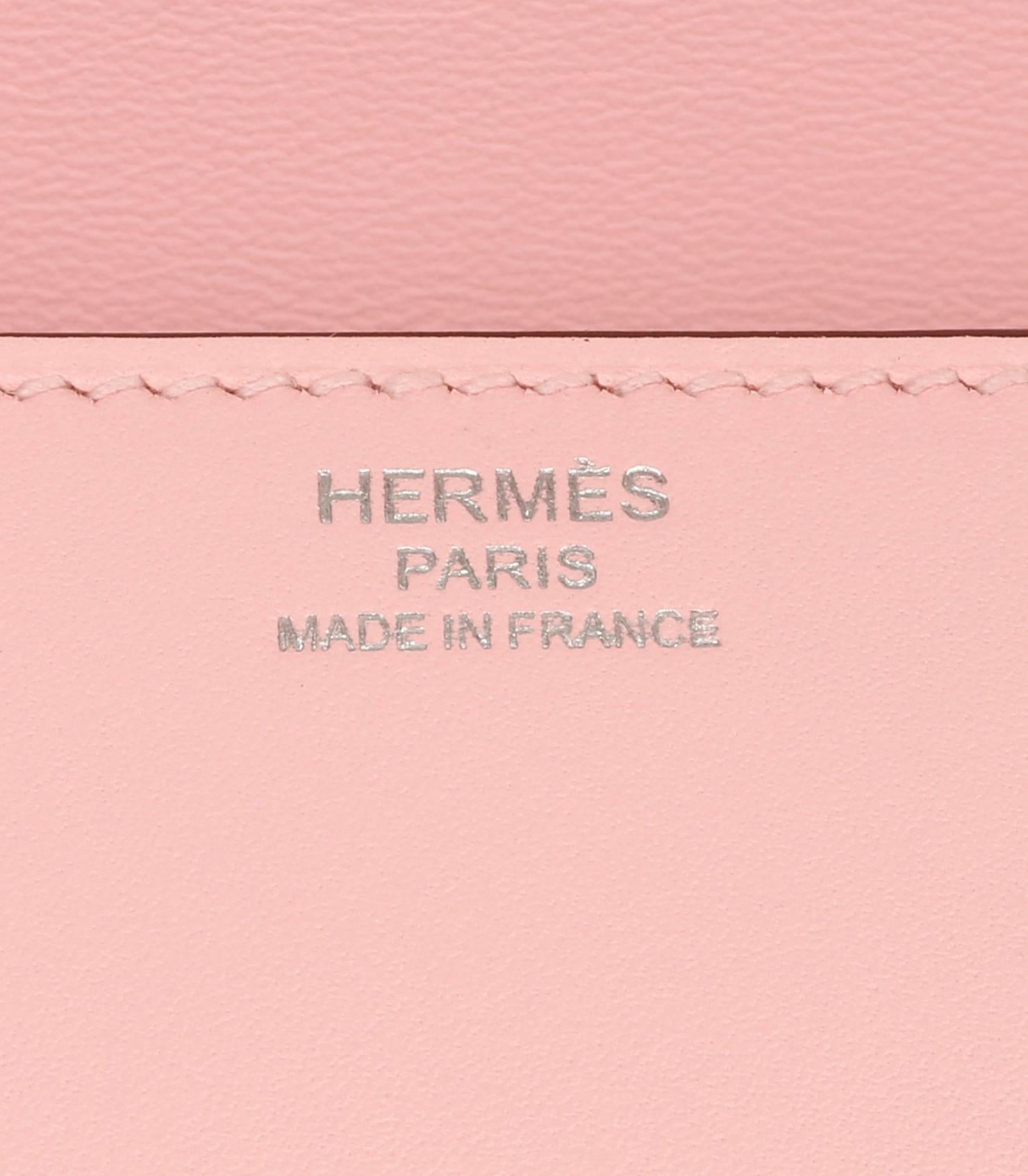 Hermès Rose Sakura Tadelakt Leather Egee For Sale 4