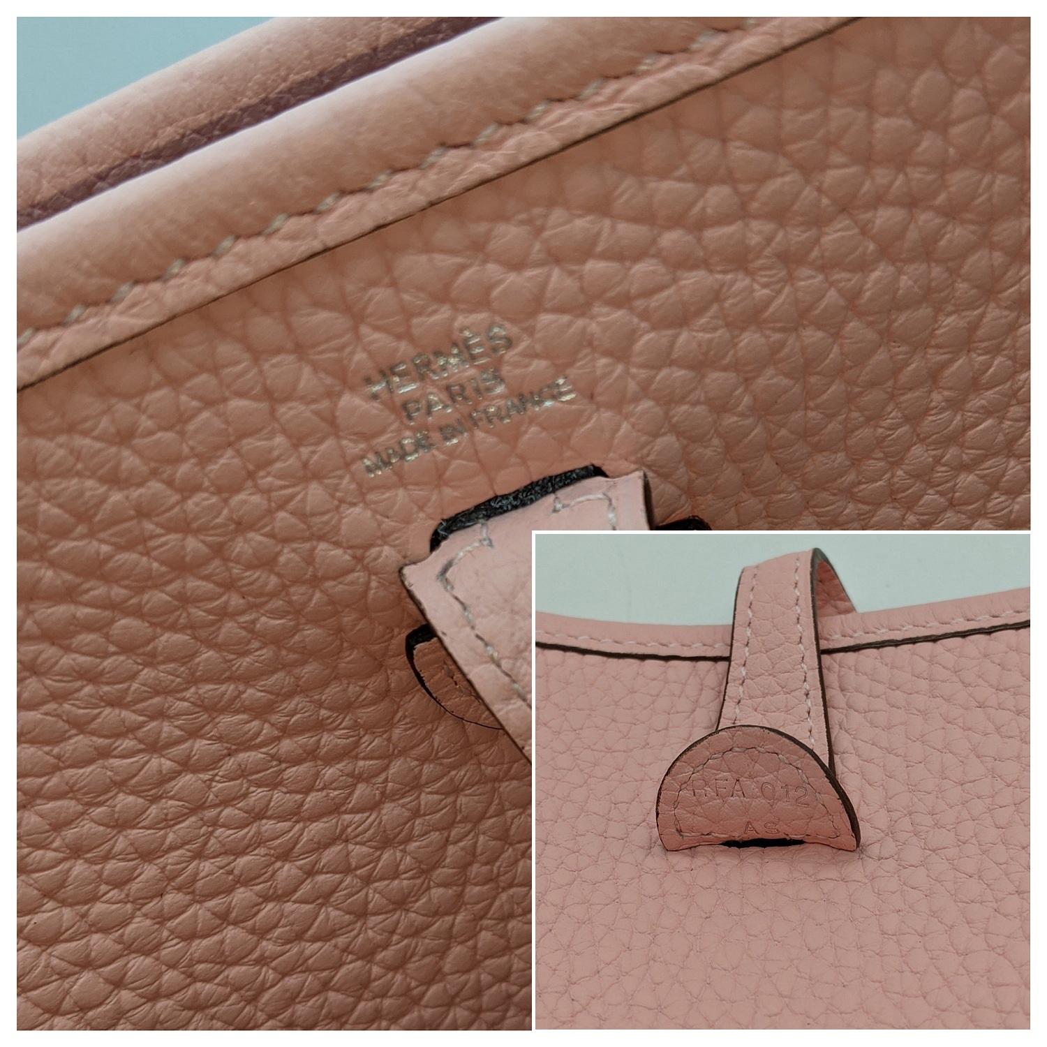 Pink Hermès Rose Sakura Taurillon Clemence Evelyne TPM Crossbody