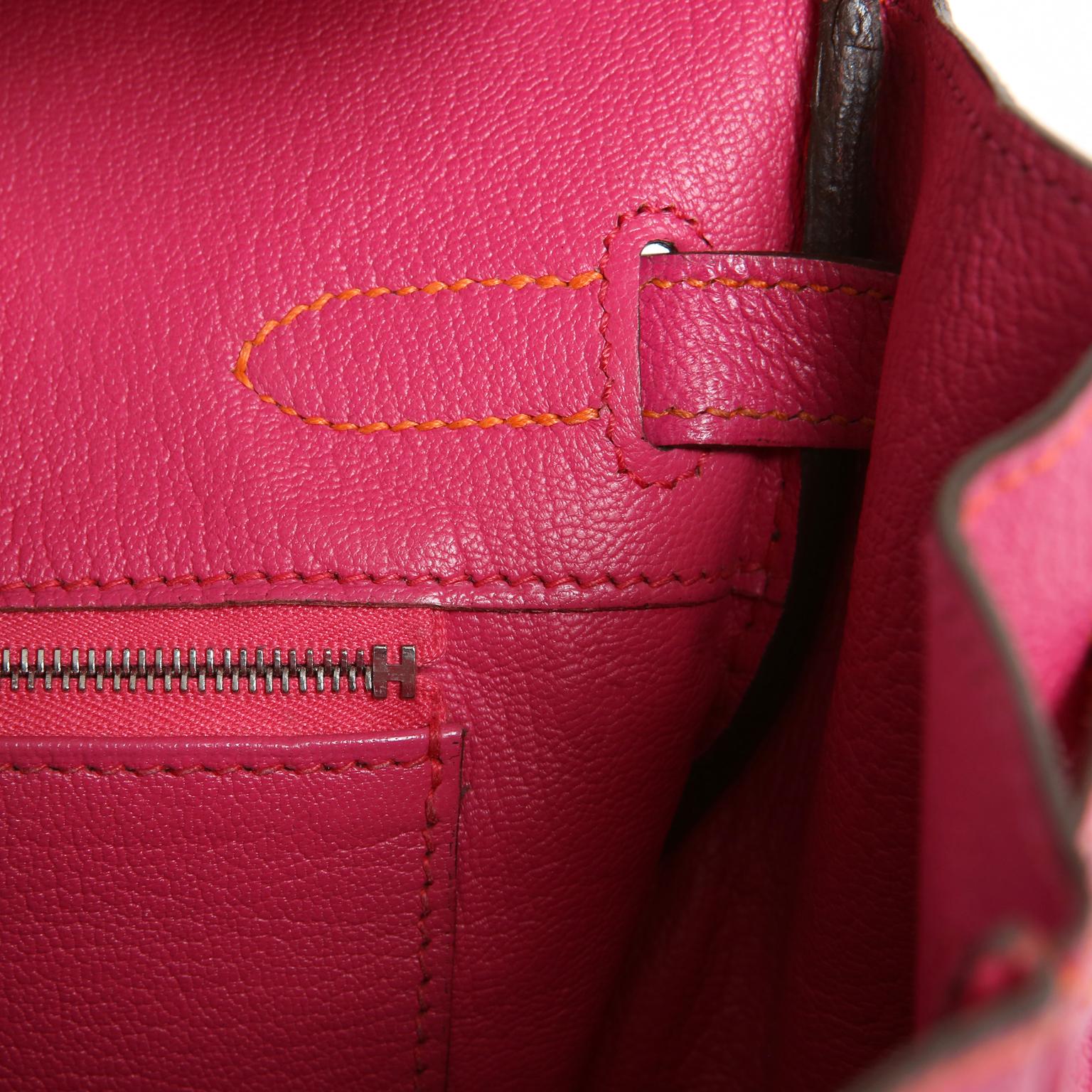 Hermès Rose Shocking Chevre Leather 30 cm Birkin Bag 8