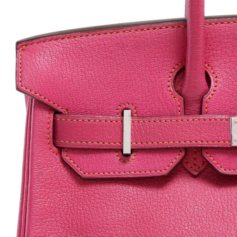Hermès Rose Shocking Chevre Leather 30 cm Birkin Bag at 1stDibs
