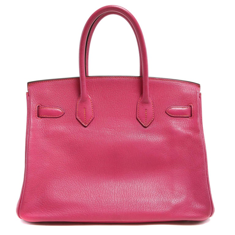 Hermès Rose Shocking Chevre Leather 30 cm Birkin Bag at 1stDibs