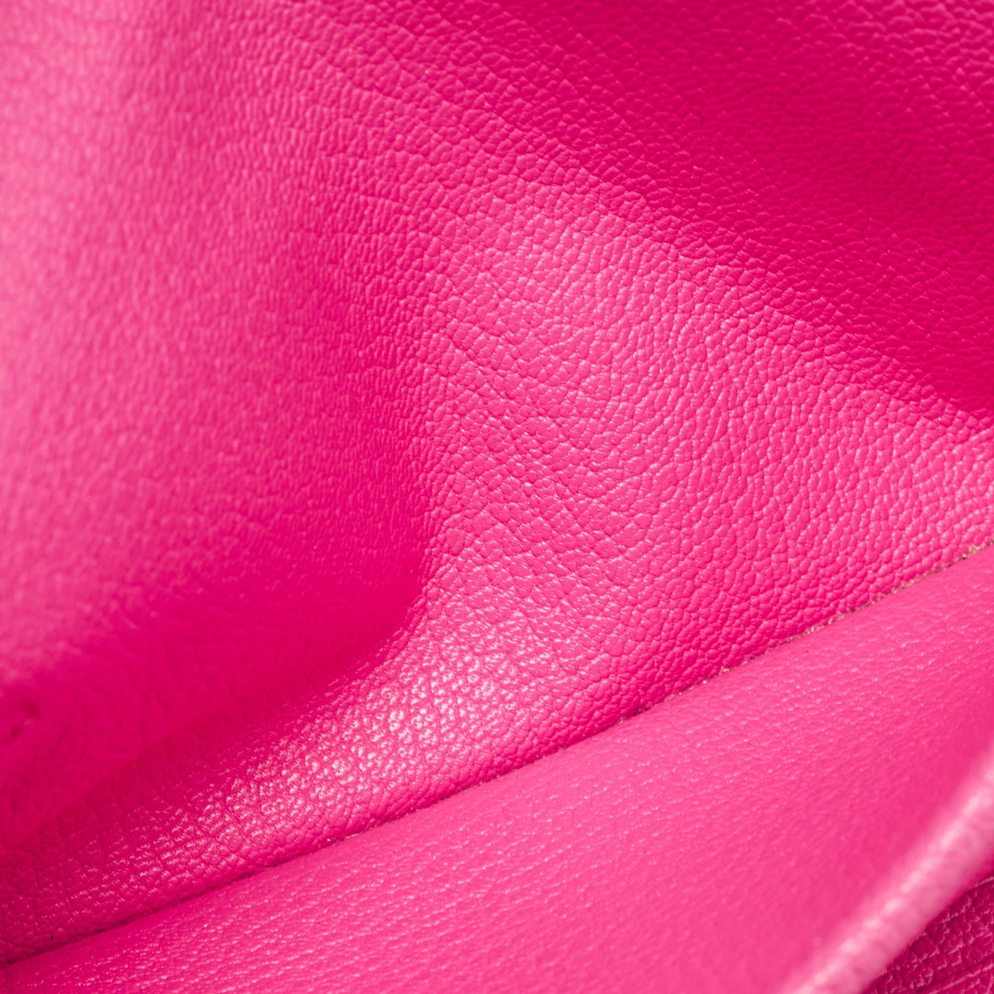Hermes Rose Shocking Chevre Leather Kelly Depliant Wallet 6