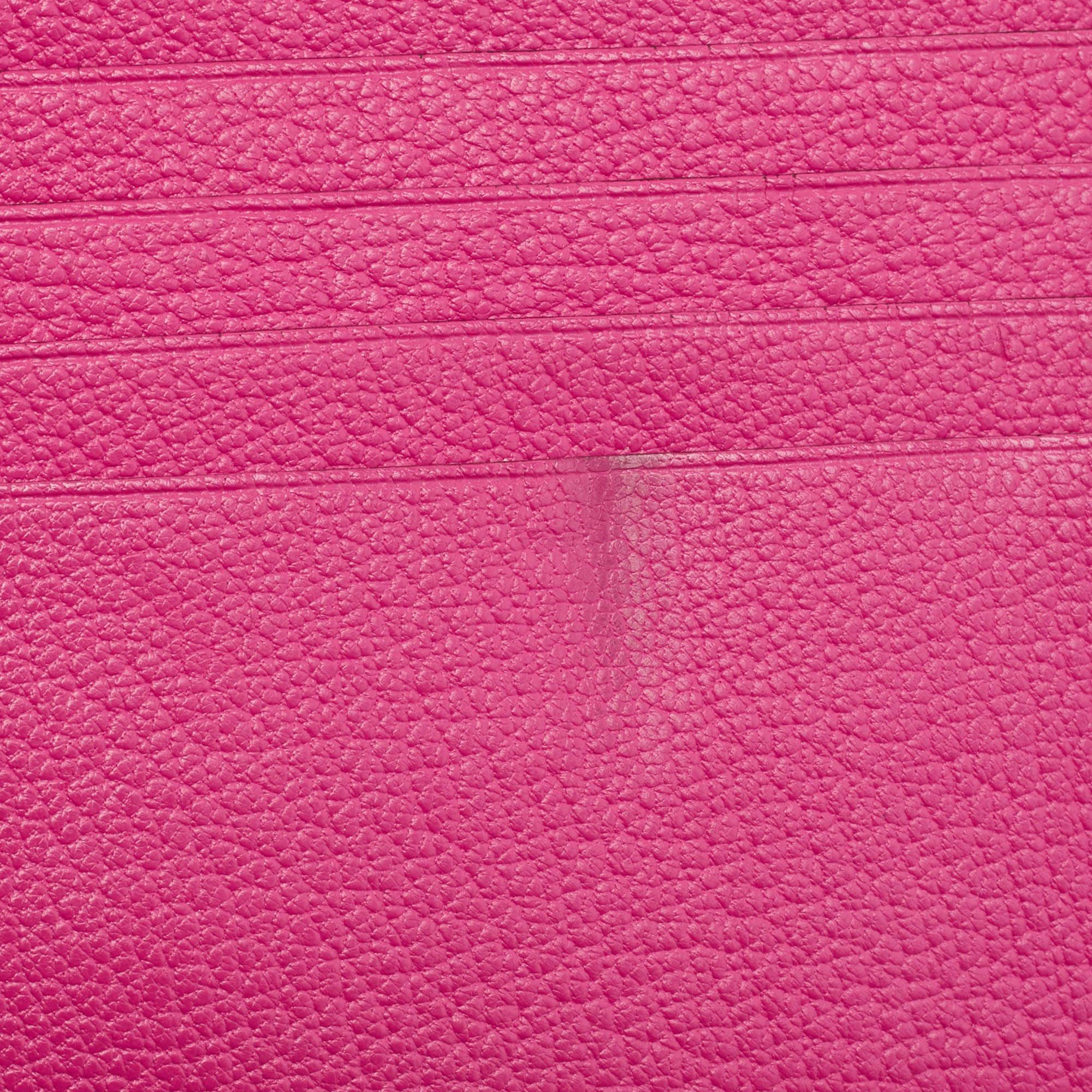 Hermes Rose Shocking Chevre Leather Kelly Depliant Wallet 1