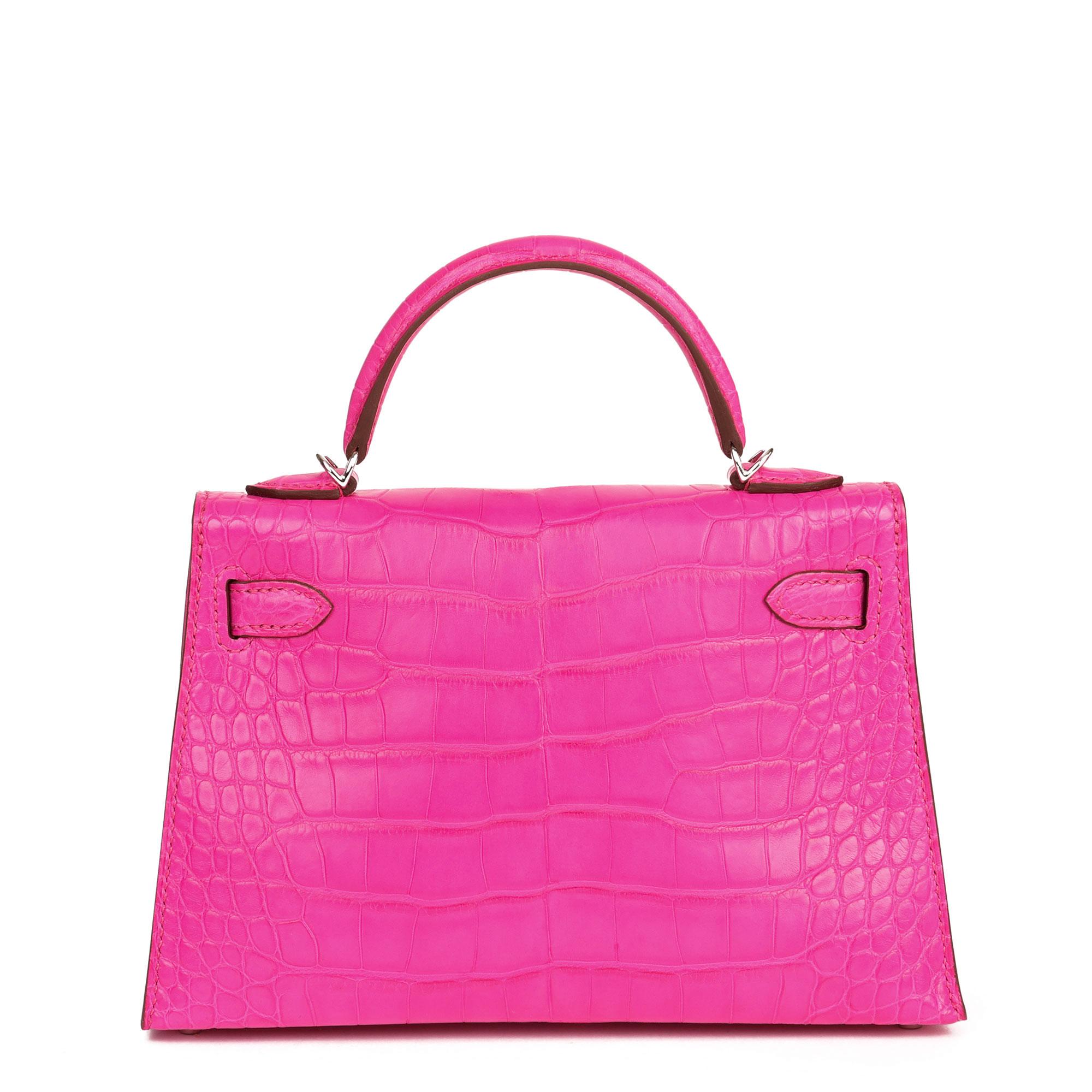 Hermès Rose Shocking Matte Alligator Leather Kelly 20cm II Sellier at ...