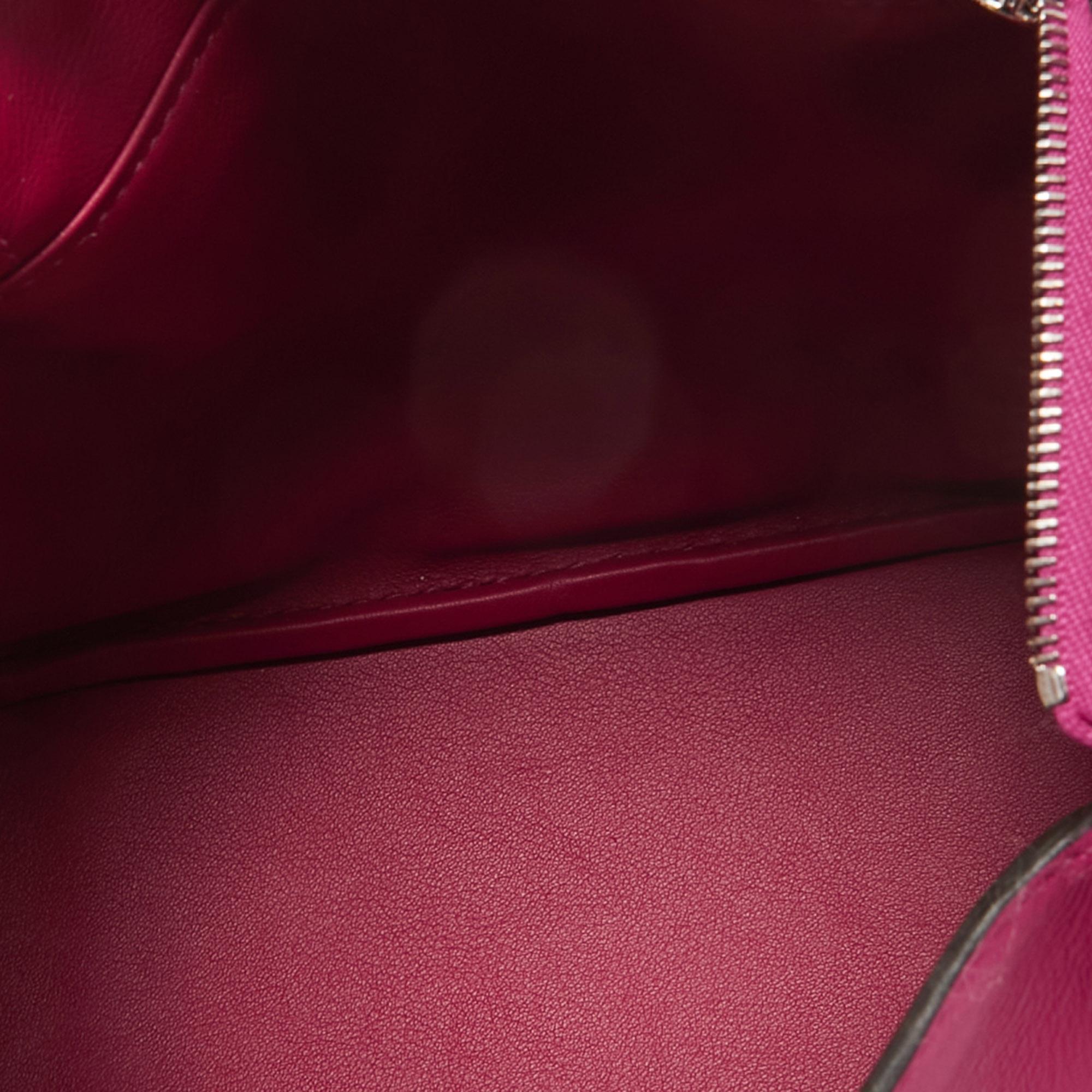 Hermès Rose Shocking Swift Leather Palladium Finish Mini Lindy Bag 6