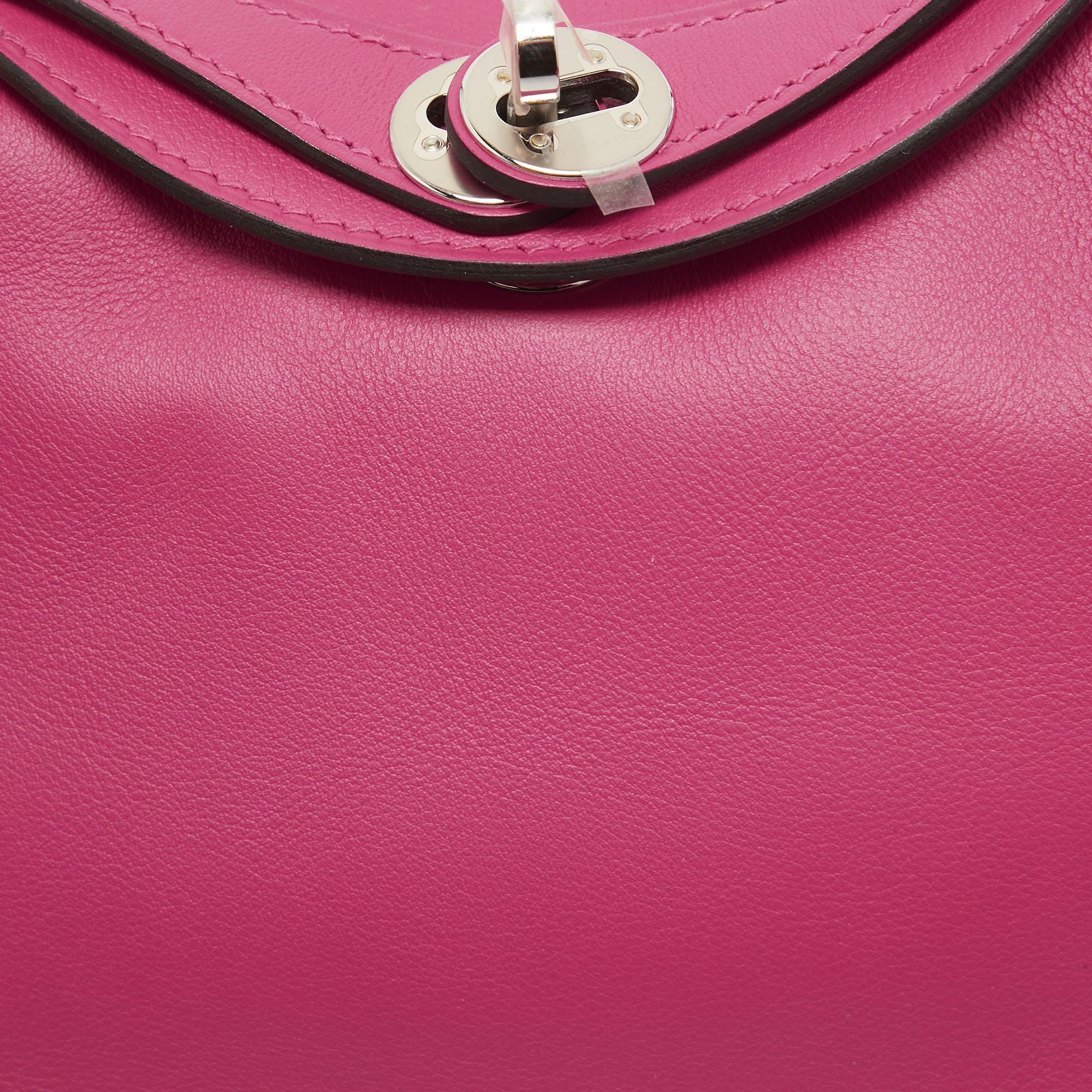 Hermès Rose Shocking Swift Leather Palladium Finish Mini Lindy Bag 2