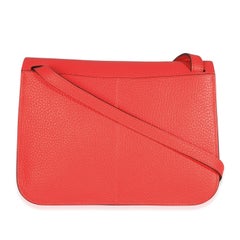 Hermès Rose Texas Clemence Halzan 25 PHW