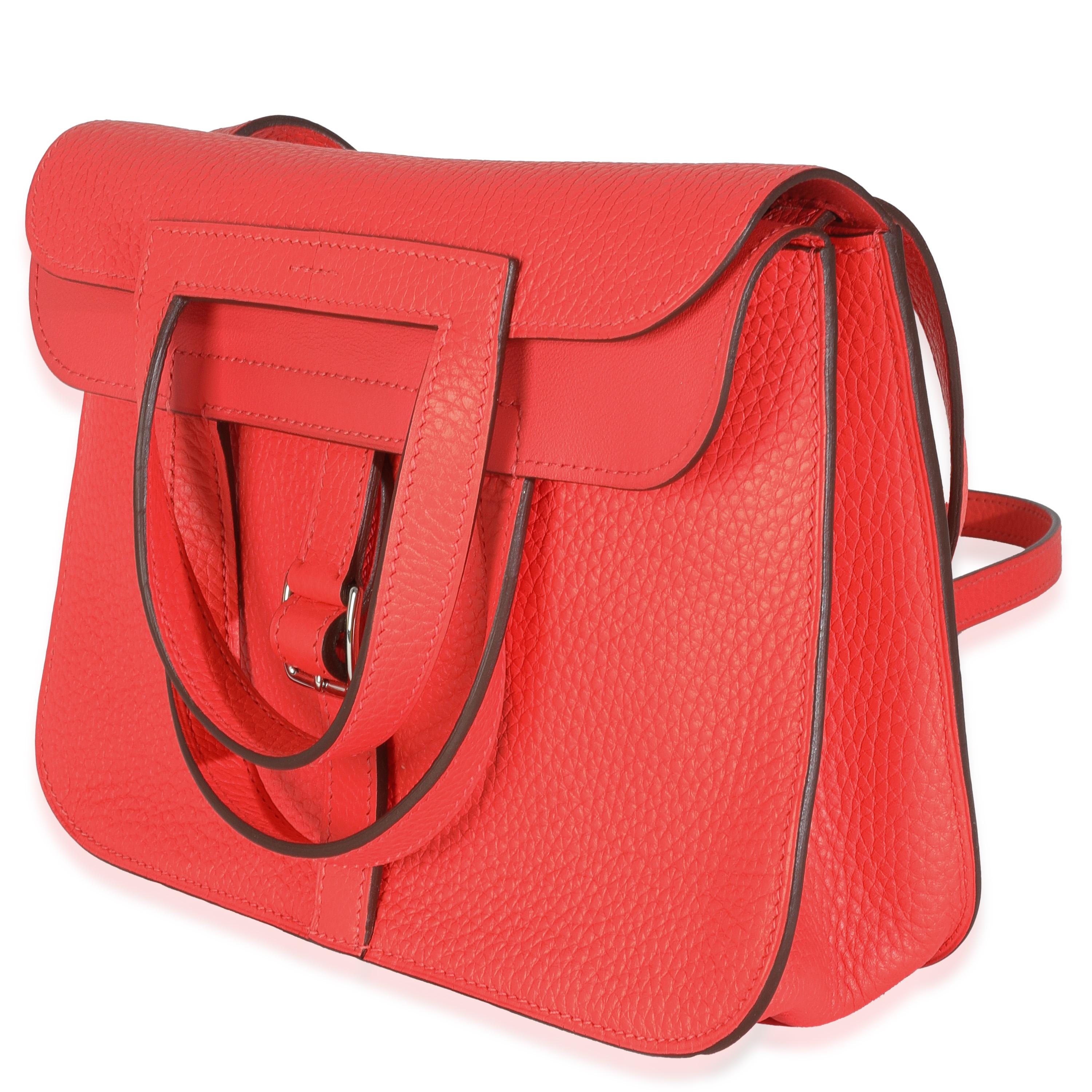 Hermès Rose Texas Clemence Halzan 25 PHW In condizioni ottime in vendita a New York, NY
