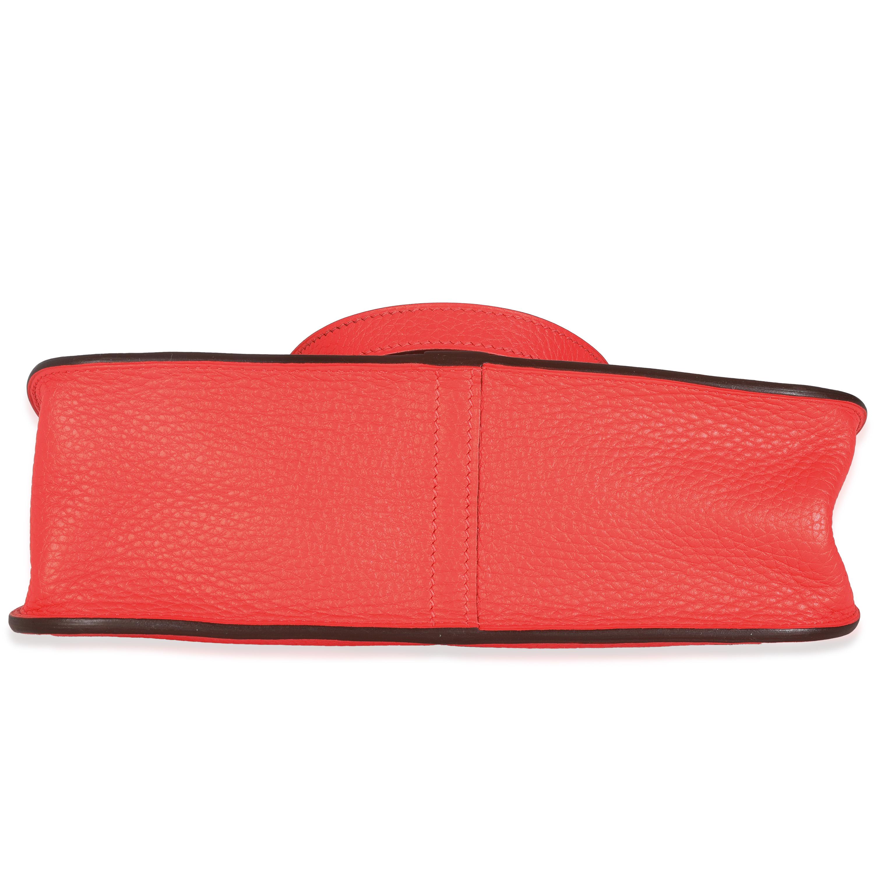 Hermès Rose Texas Clemence Halzan 25 PHW in vendita 3