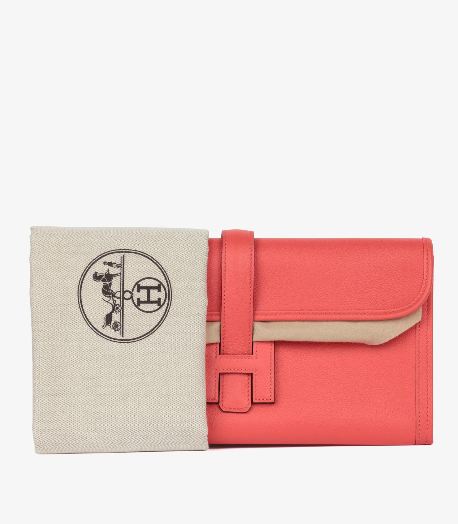 Hermès Rose Texas Evercolour Leder Jige Elan 29 im Angebot 6