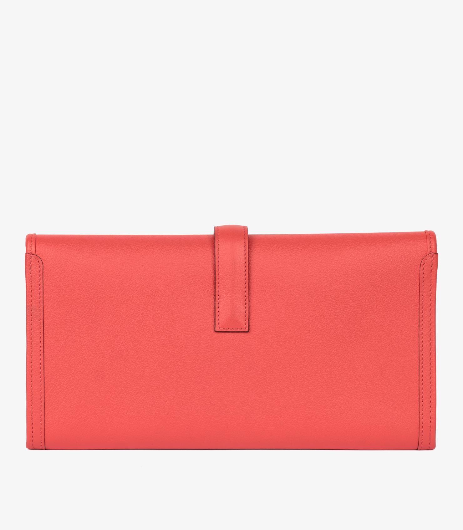 Hermès Rose Texas Evercolour Leder Jige Elan 29 Damen im Angebot