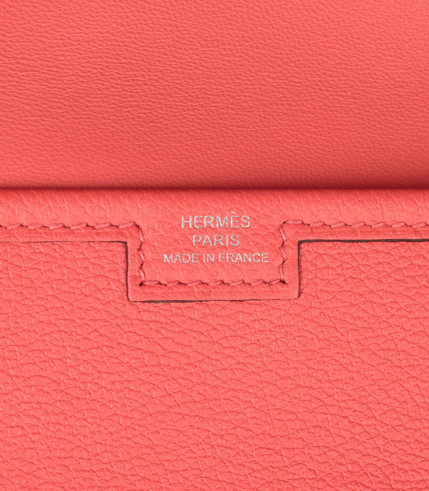 Hermès Rose Texas Evercolour Leder Jige Elan 29 im Angebot 3