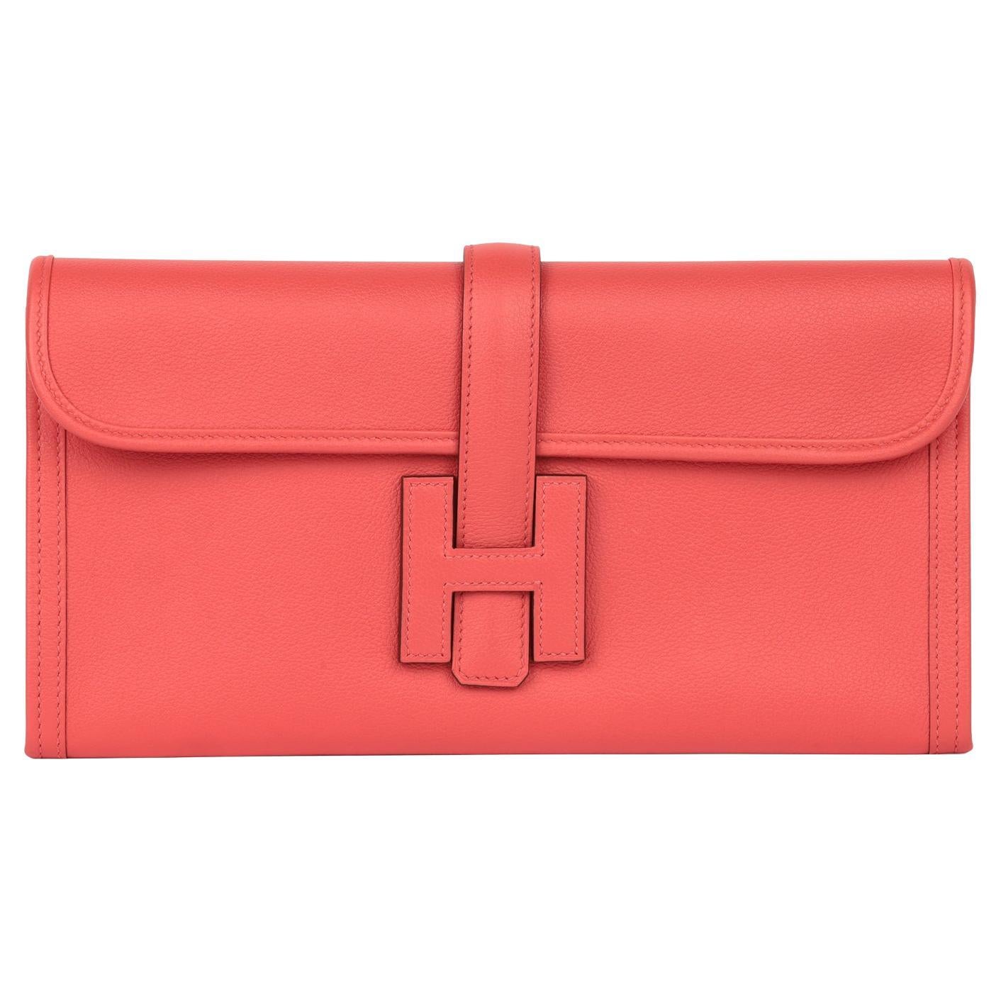 Hermès Rose Texas Evercolour Leder Jige Elan 29 im Angebot