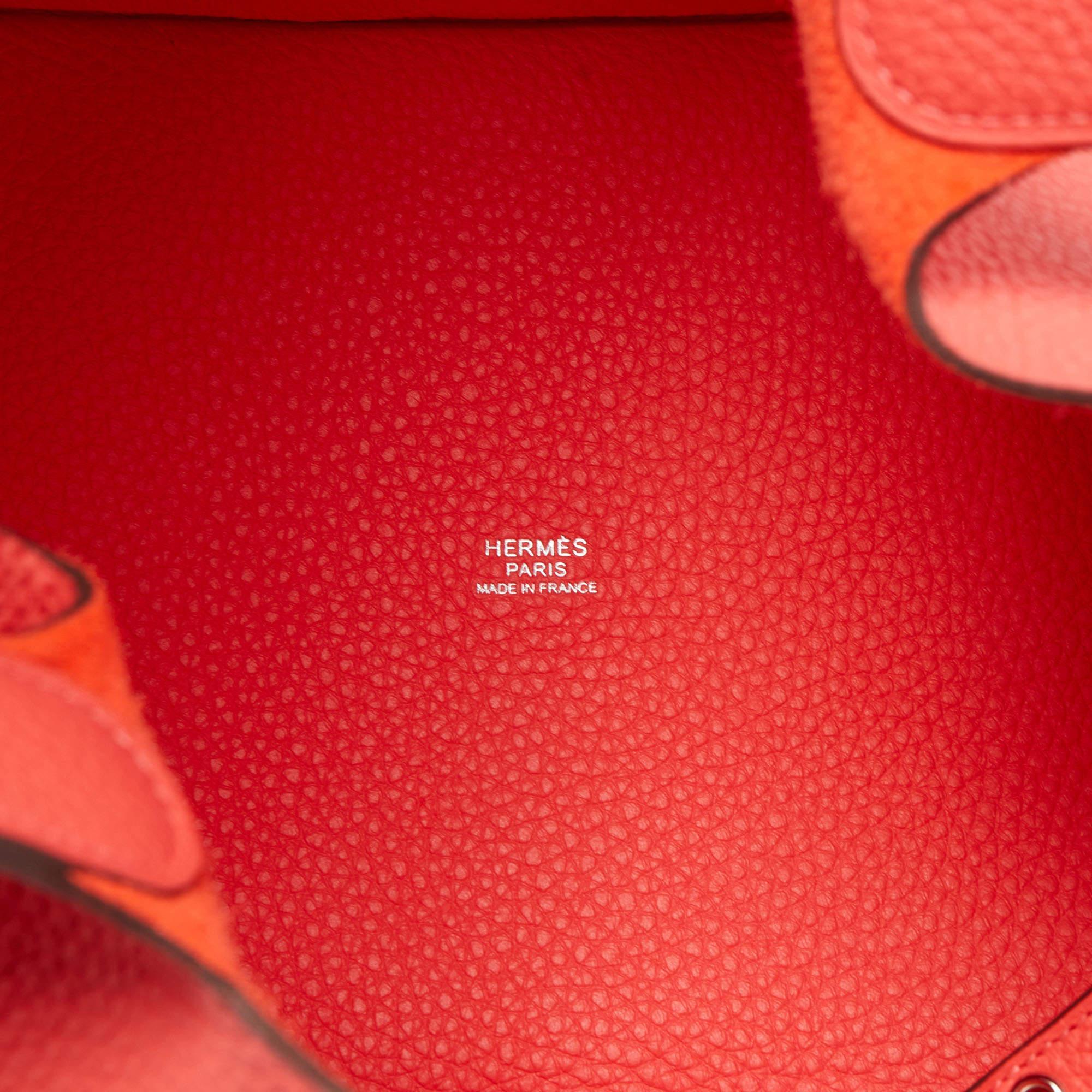 Hermès Rose Texas Taurillon Clemence Leather Picotin Lock 22 Bag 6