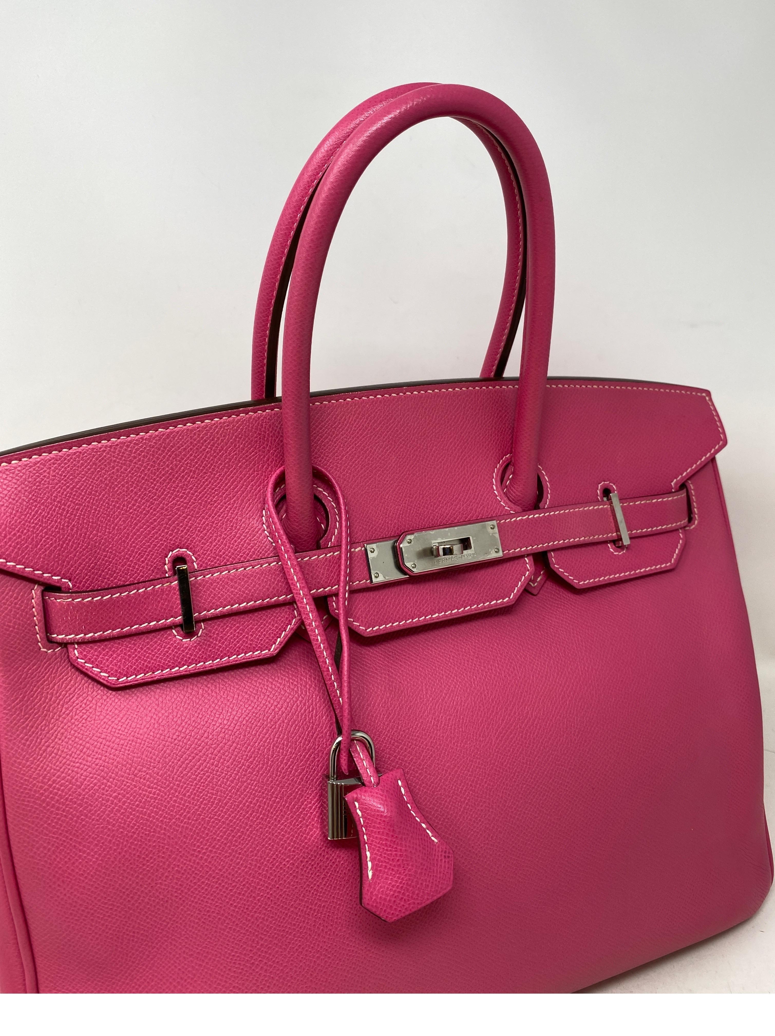 Pink Hermes Rose Tyrien 30 Candy Birkin Bag