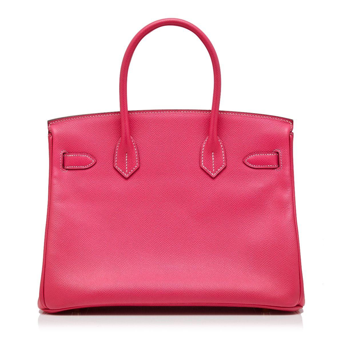 Red Hermes Rose Tyrien 30cm Birkin Bag