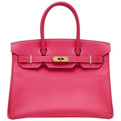 Hermes Rose Tyrien 30cm Birkin Bag