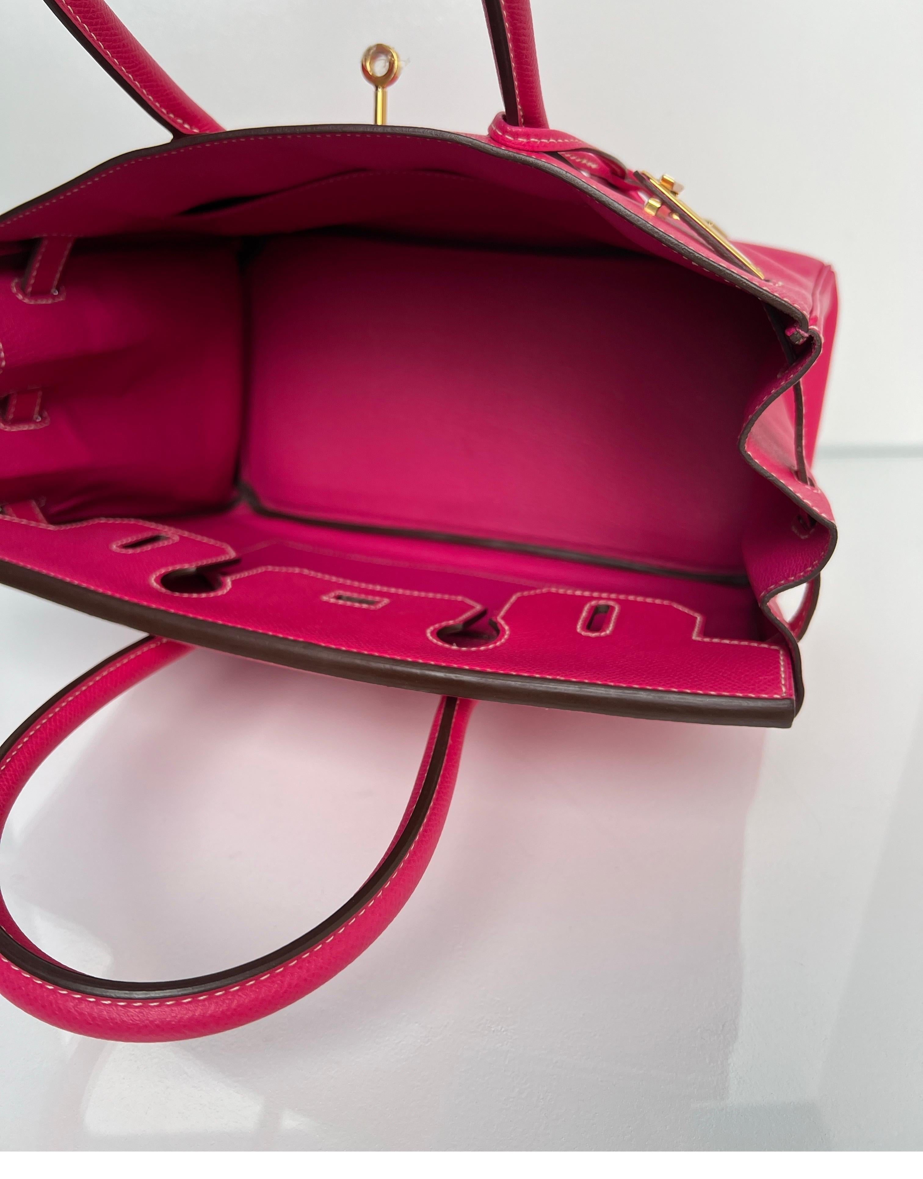 Hermès - Sac rose Tyrien Birkin 30 5