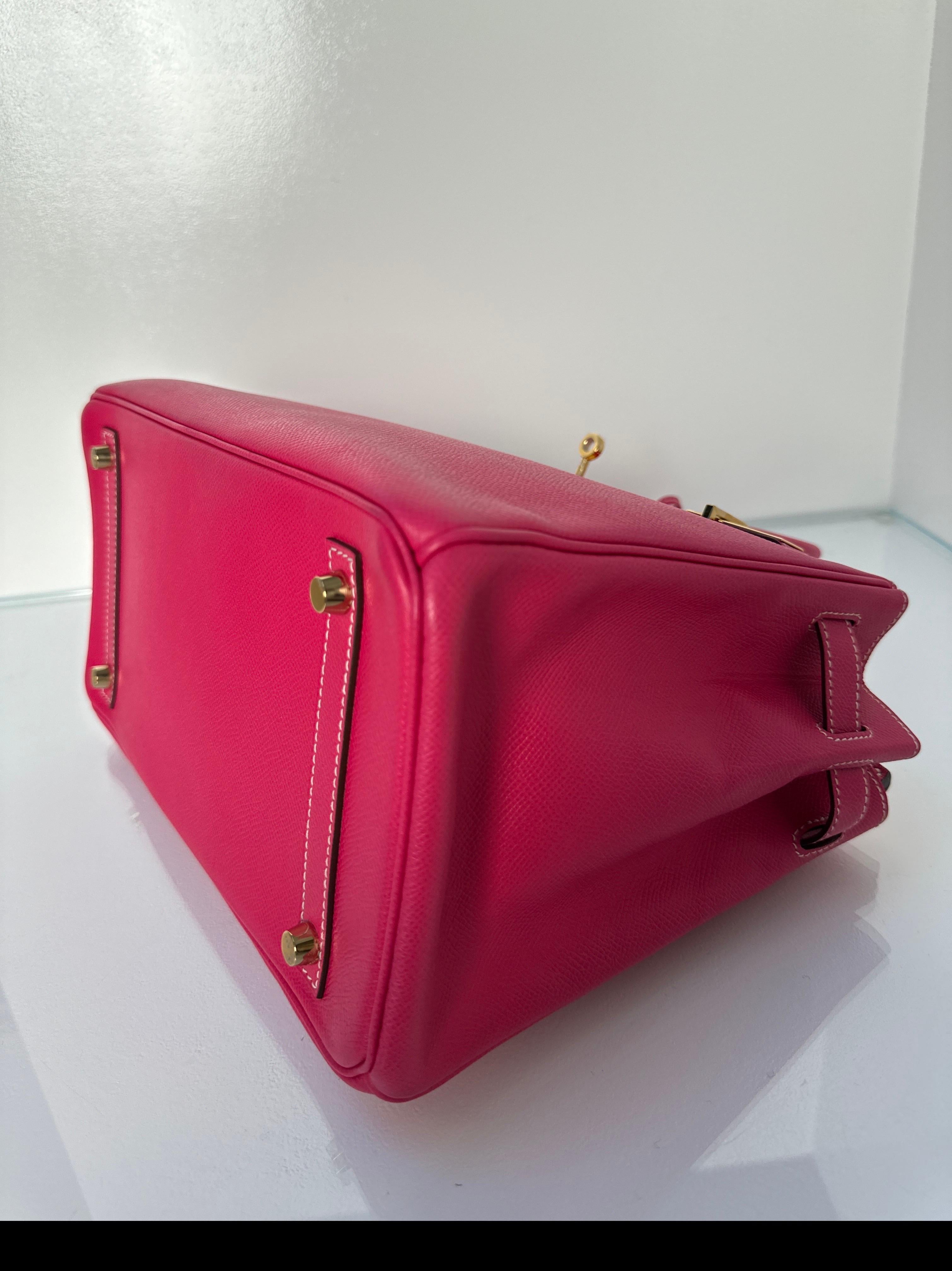 Hermes Rose Tyrien Birkin 30 Bag 5
