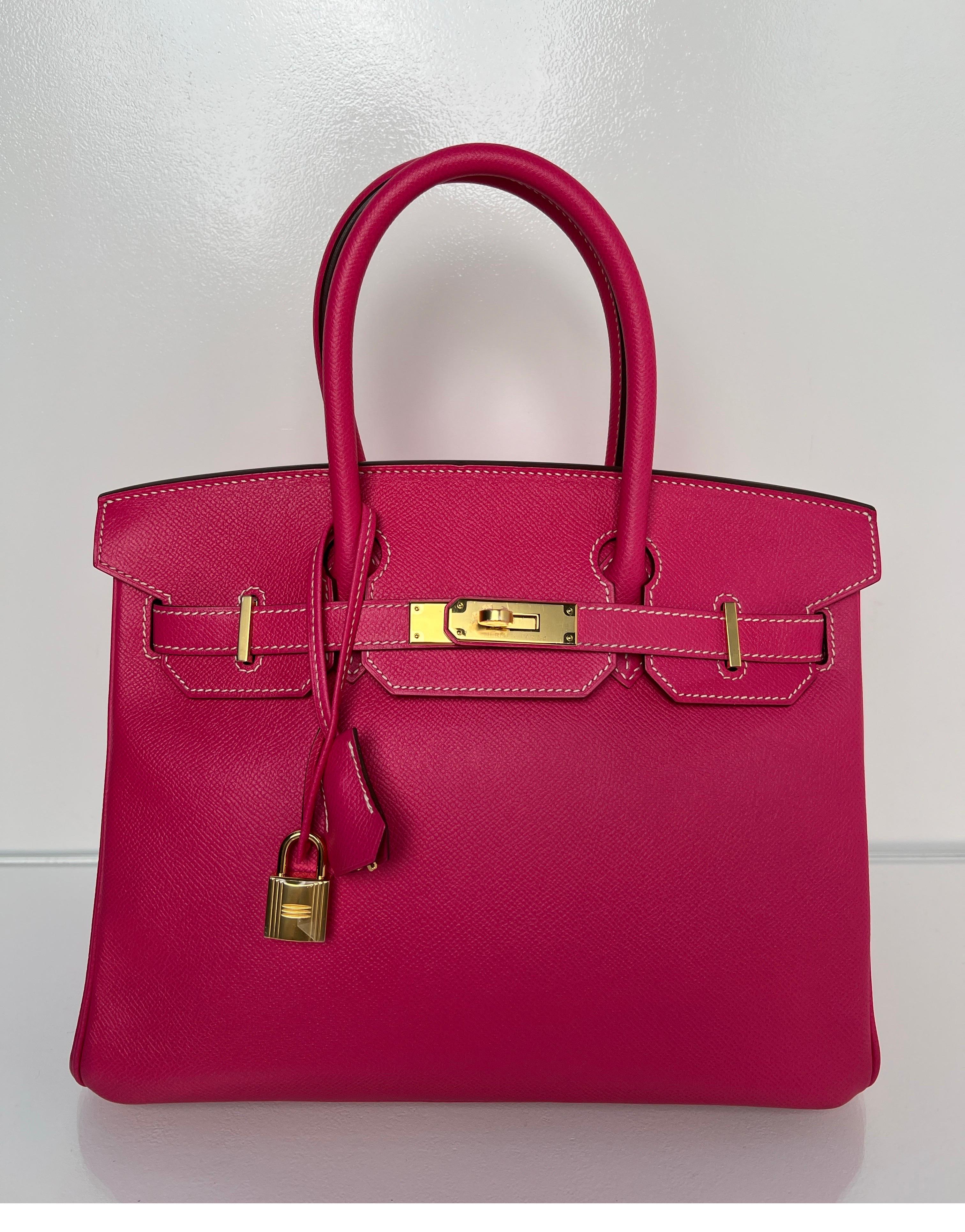 Hermès - Sac rose Tyrien Birkin 30 6